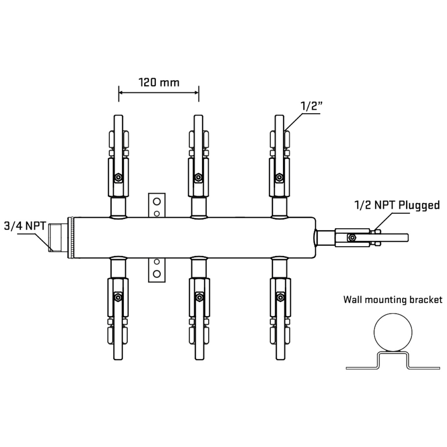 M506B121012 Manifolds Stainless Steel Double Sided