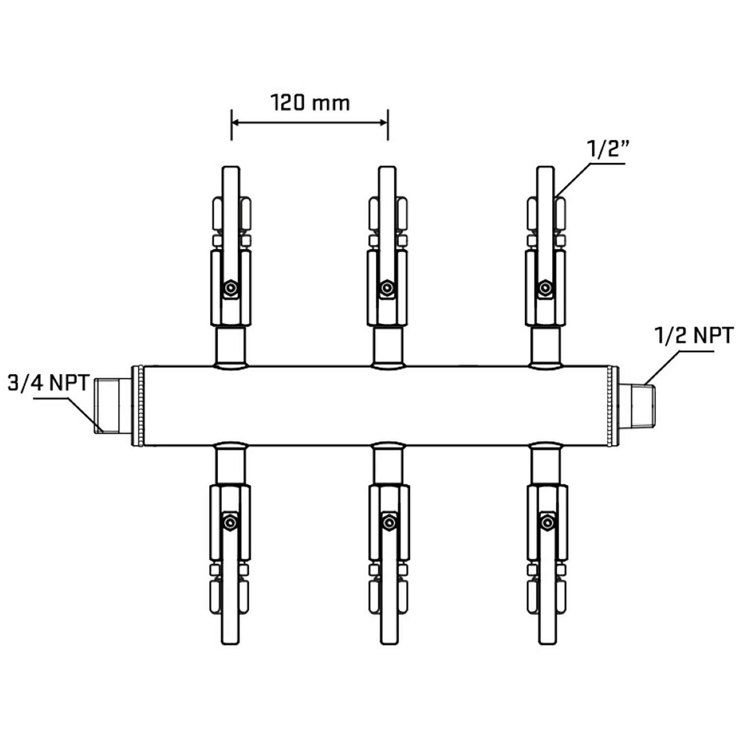 M506B121030 Manifolds Stainless Steel Double Sided