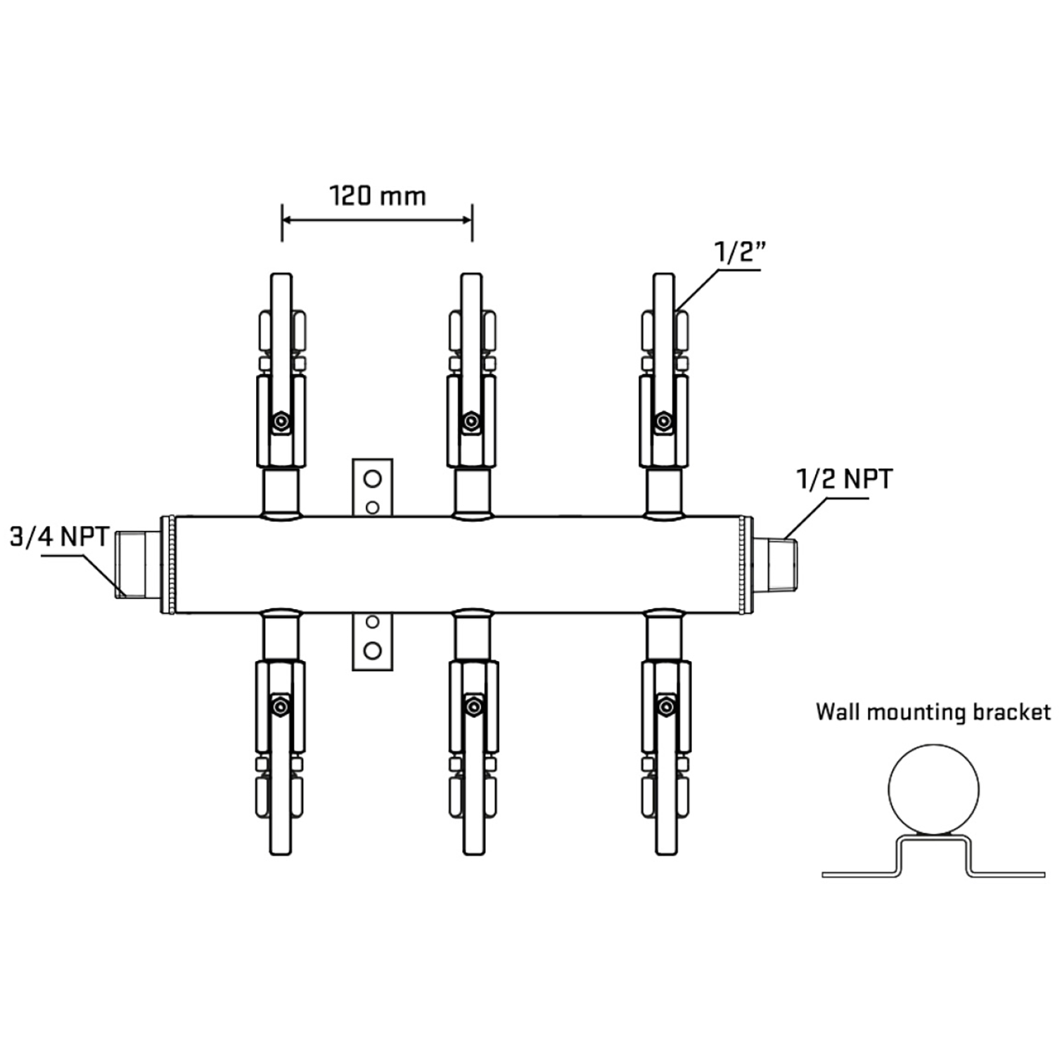 M506B121032 Manifolds Stainless Steel Double Sided