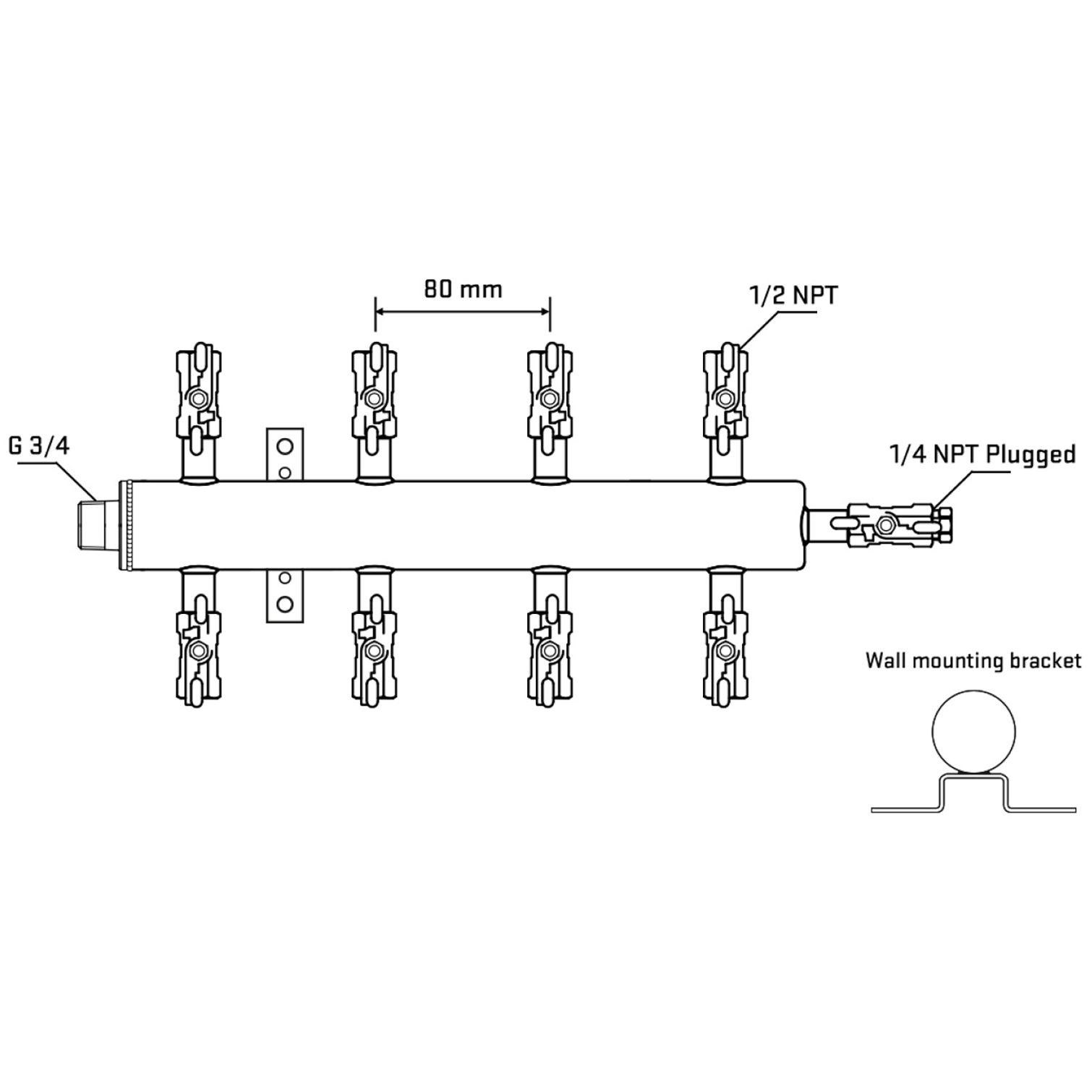 M508A010422 Manifolds Stainless Steel Double Sided