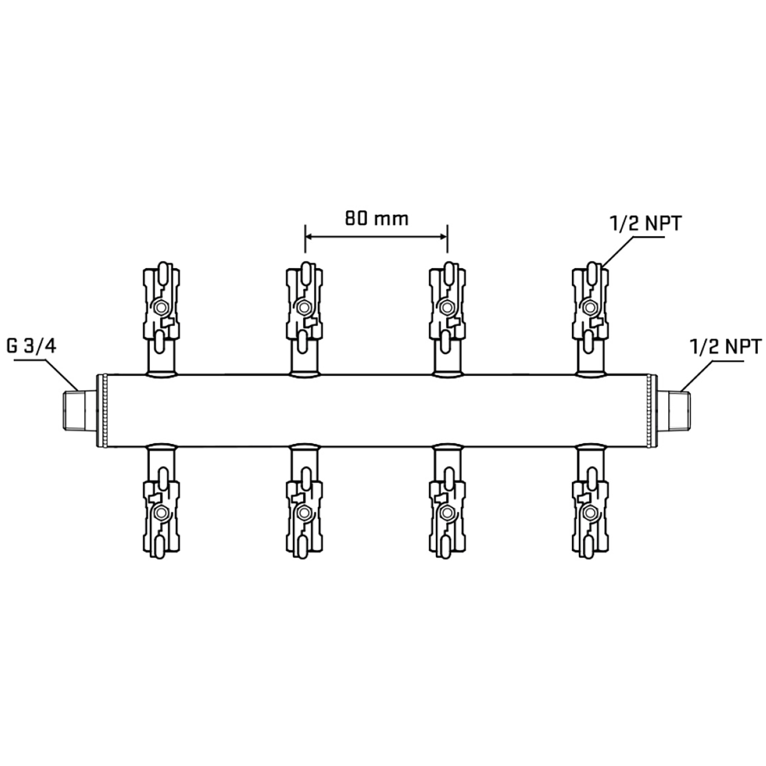 M508A010430 Manifolds Stainless Steel Double Sided