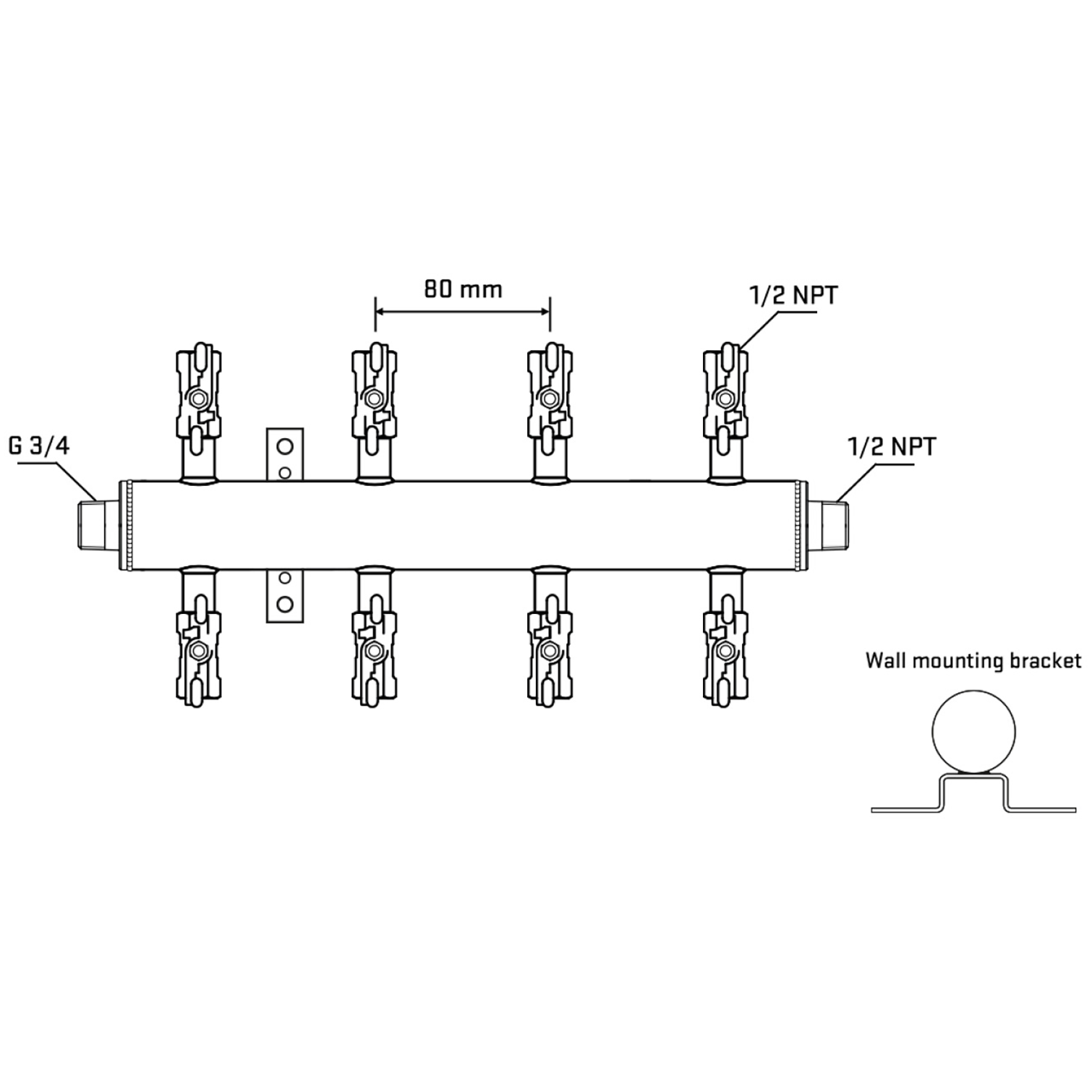 M508A010432 Manifolds Stainless Steel Double Sided