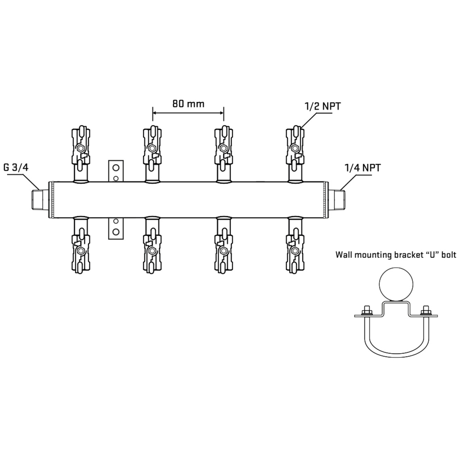 M508A010441 Manifolds Stainless Steel Double Sided