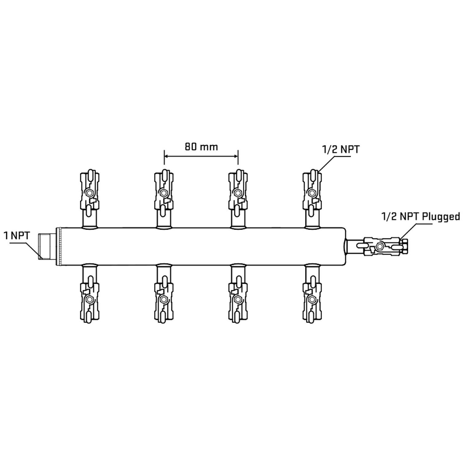 M508A011110 Manifolds Stainless Steel Double Sided