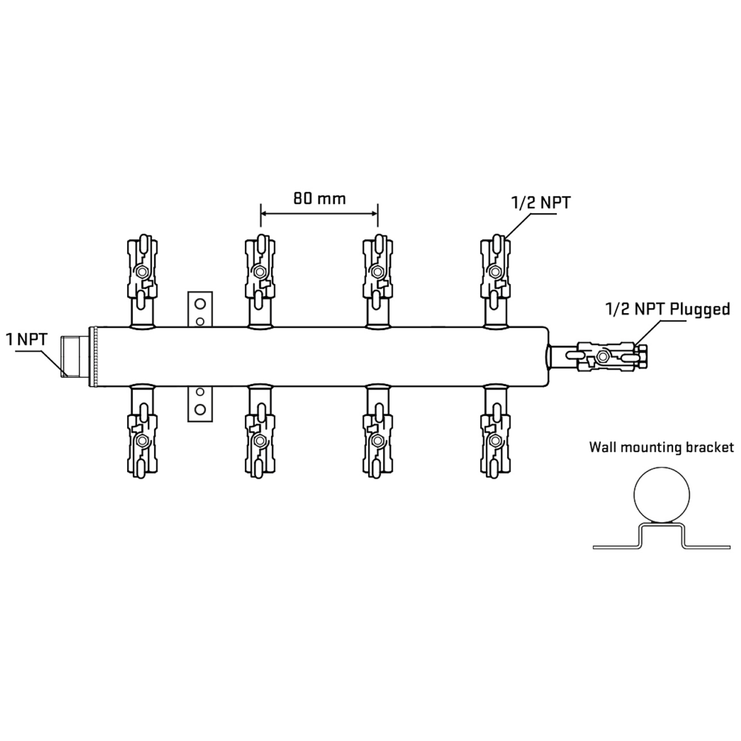 M508A011112 Manifolds Stainless Steel Double Sided