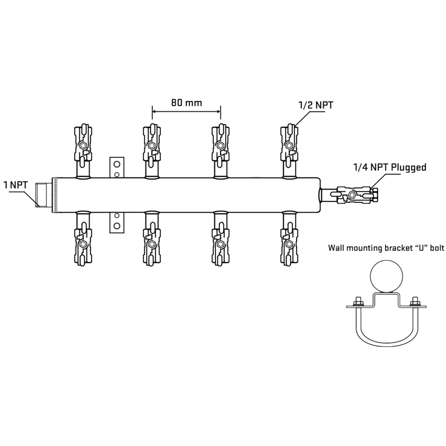 M508A011121 Manifolds Stainless Steel Double Sided