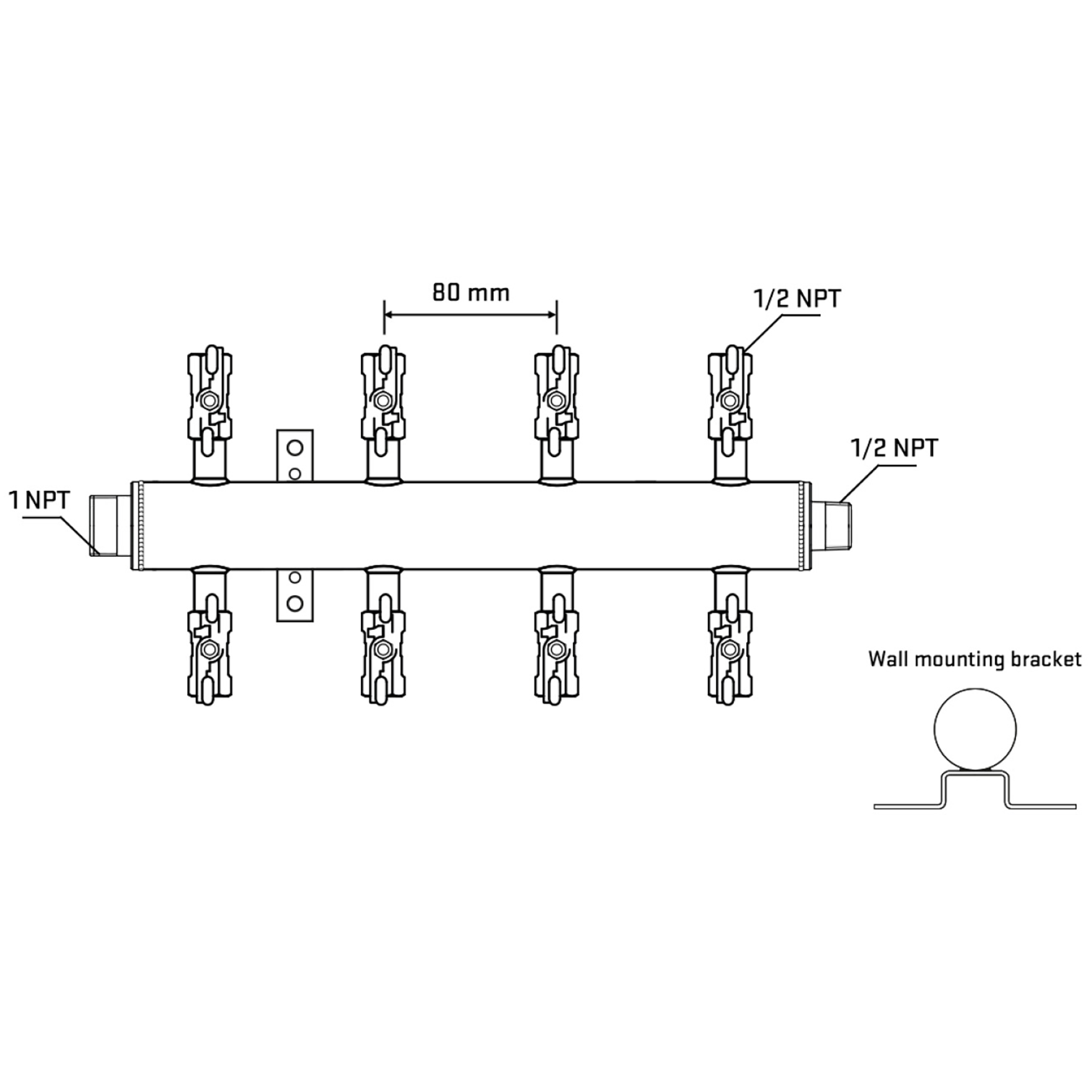 M508A011132 Manifolds Stainless Steel Double Sided