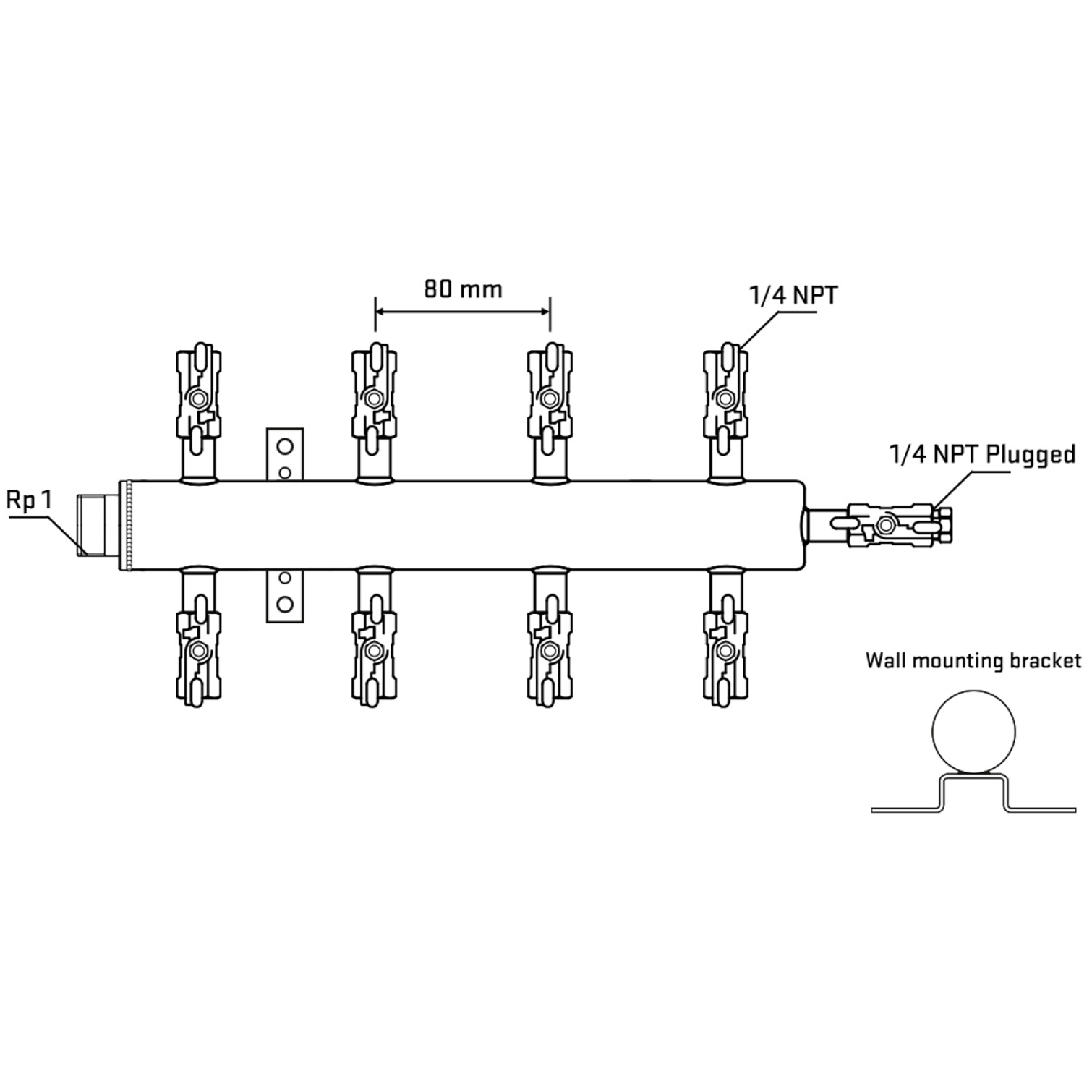 M508A020722 Manifolds Stainless Steel Double Sided