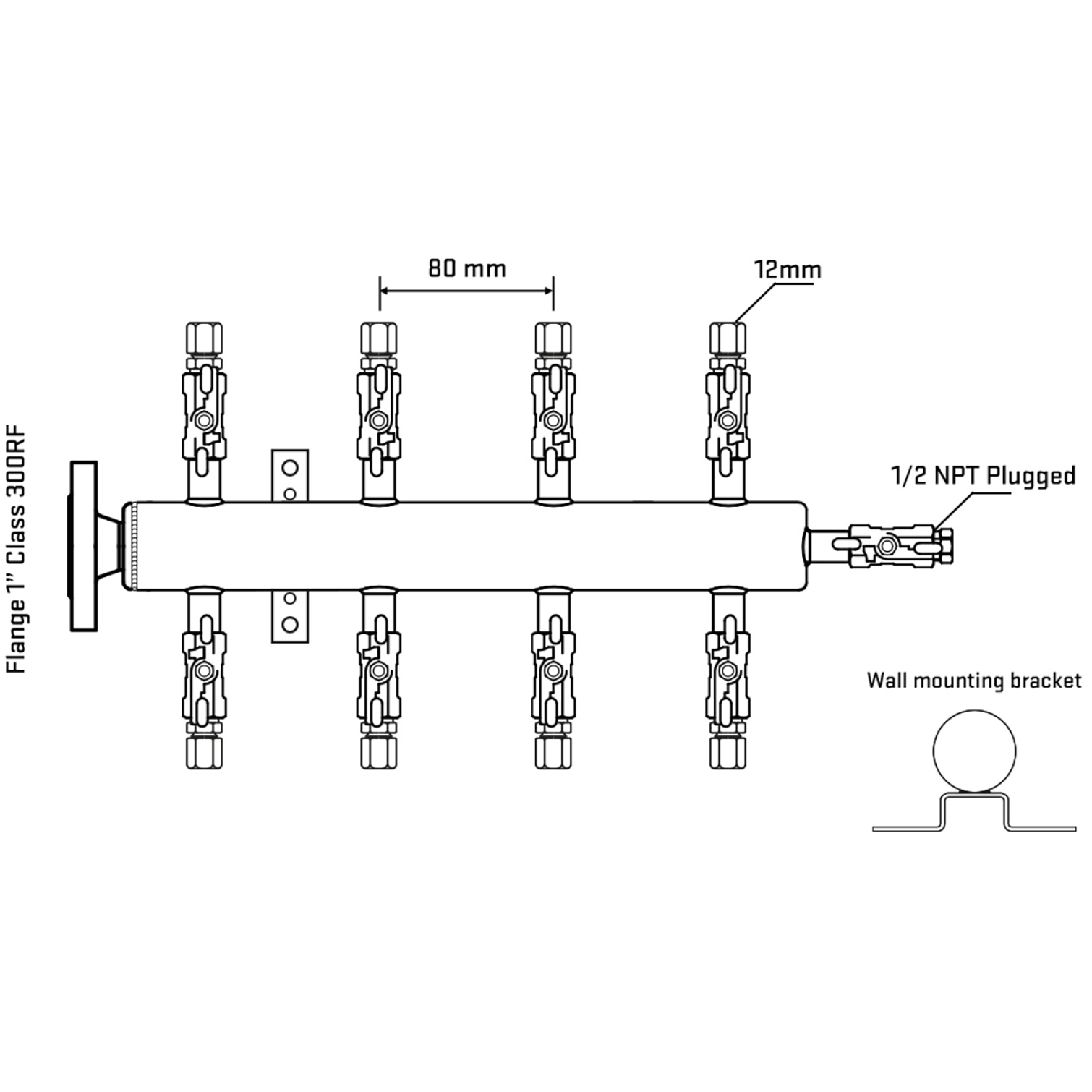 M508A030212 Manifolds Stainless Steel Double Sided