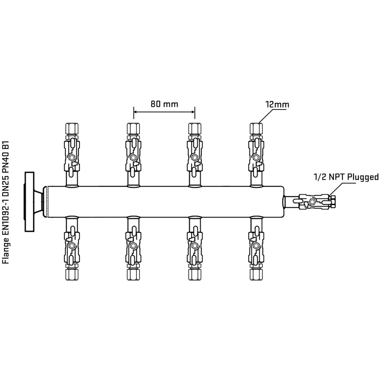 M508A030310 Manifolds Stainless Steel Double Sided