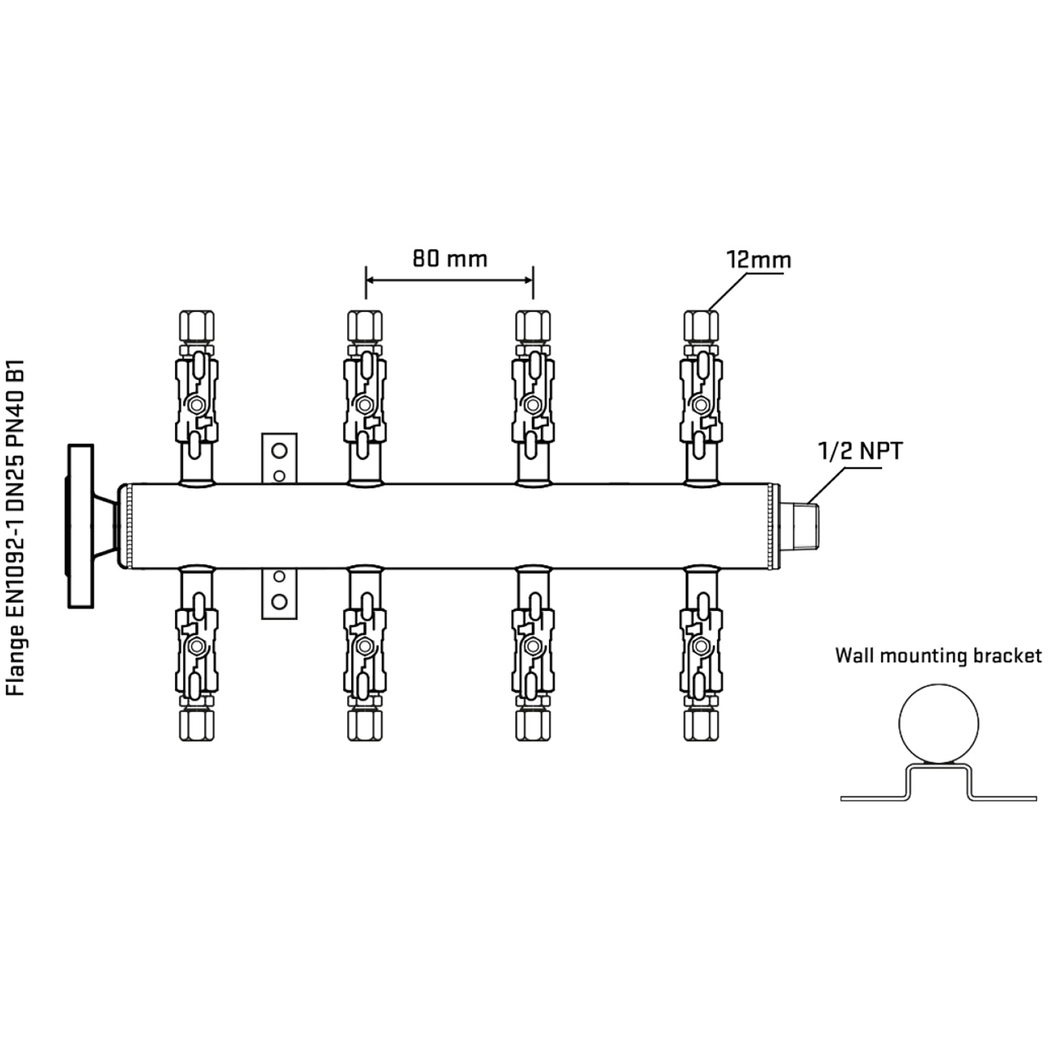 M508A030332 Manifolds Stainless Steel Double Sided