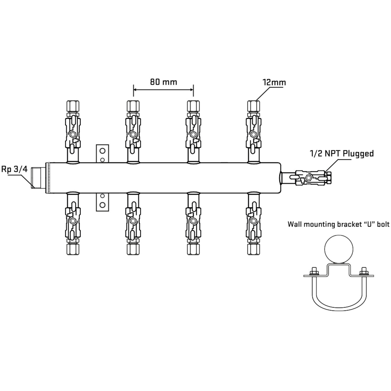 M508A030611 Manifolds Stainless Steel Double Sided