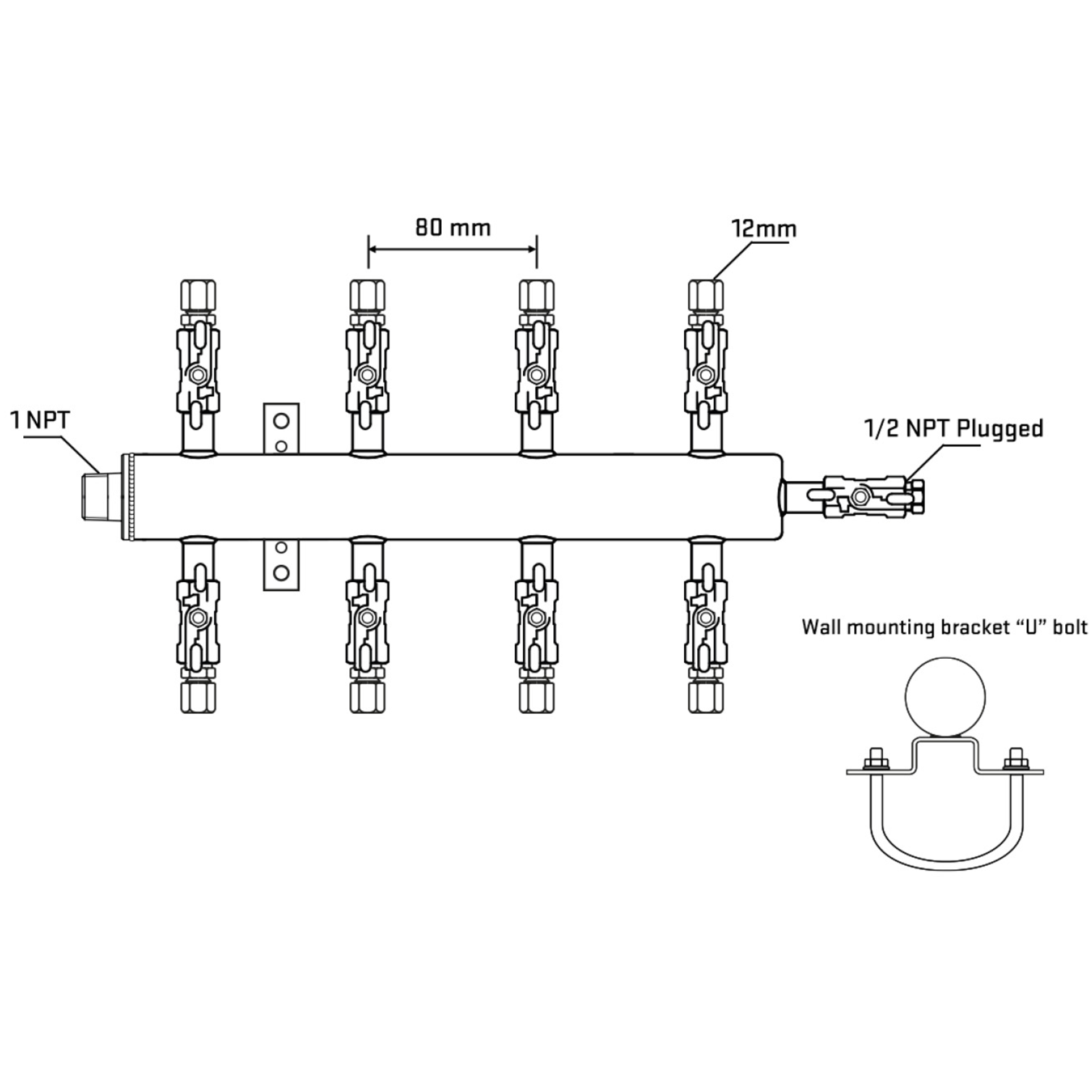 M508A030911 Manifolds Stainless Steel Double Sided