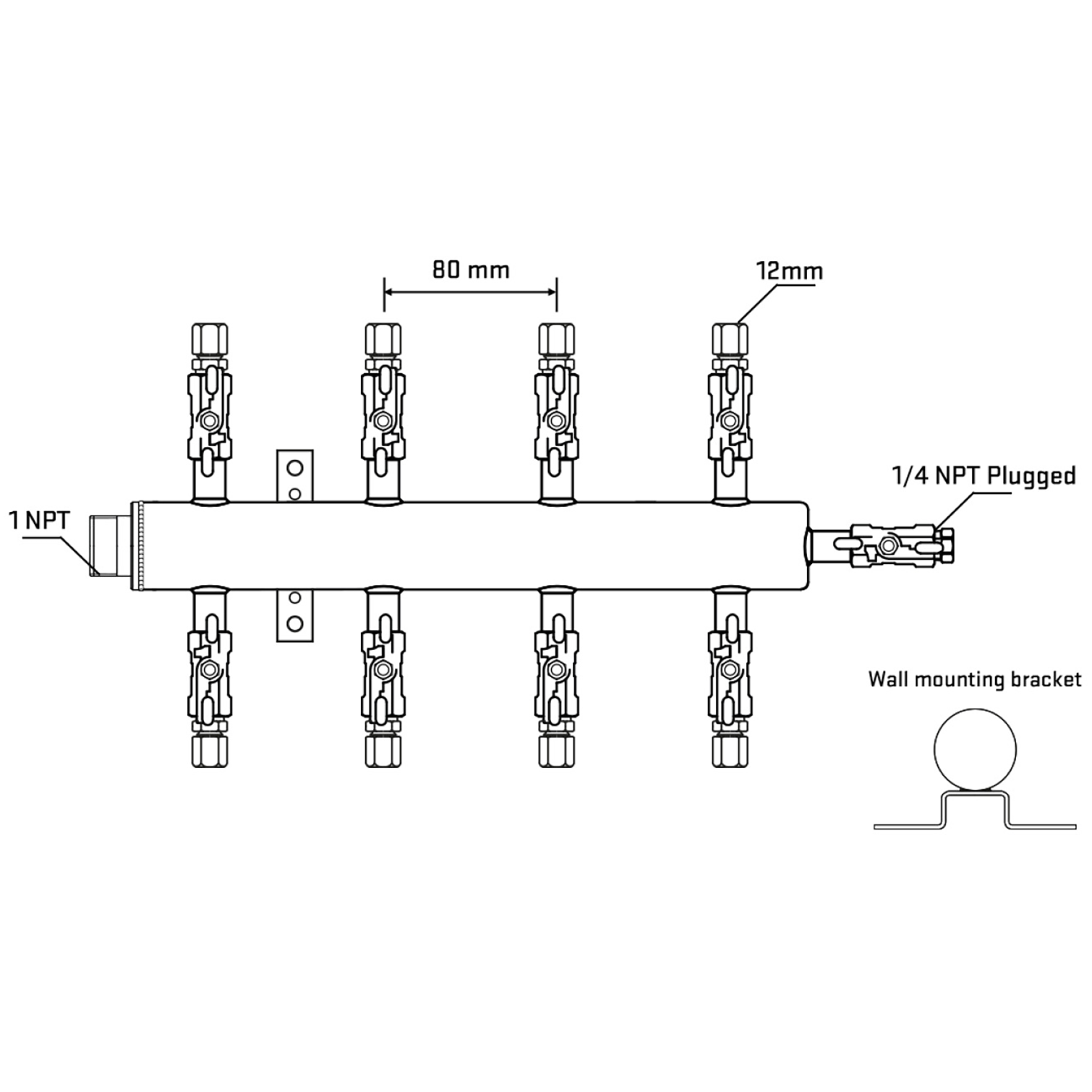 M508A031122 Manifolds Stainless Steel Double Sided