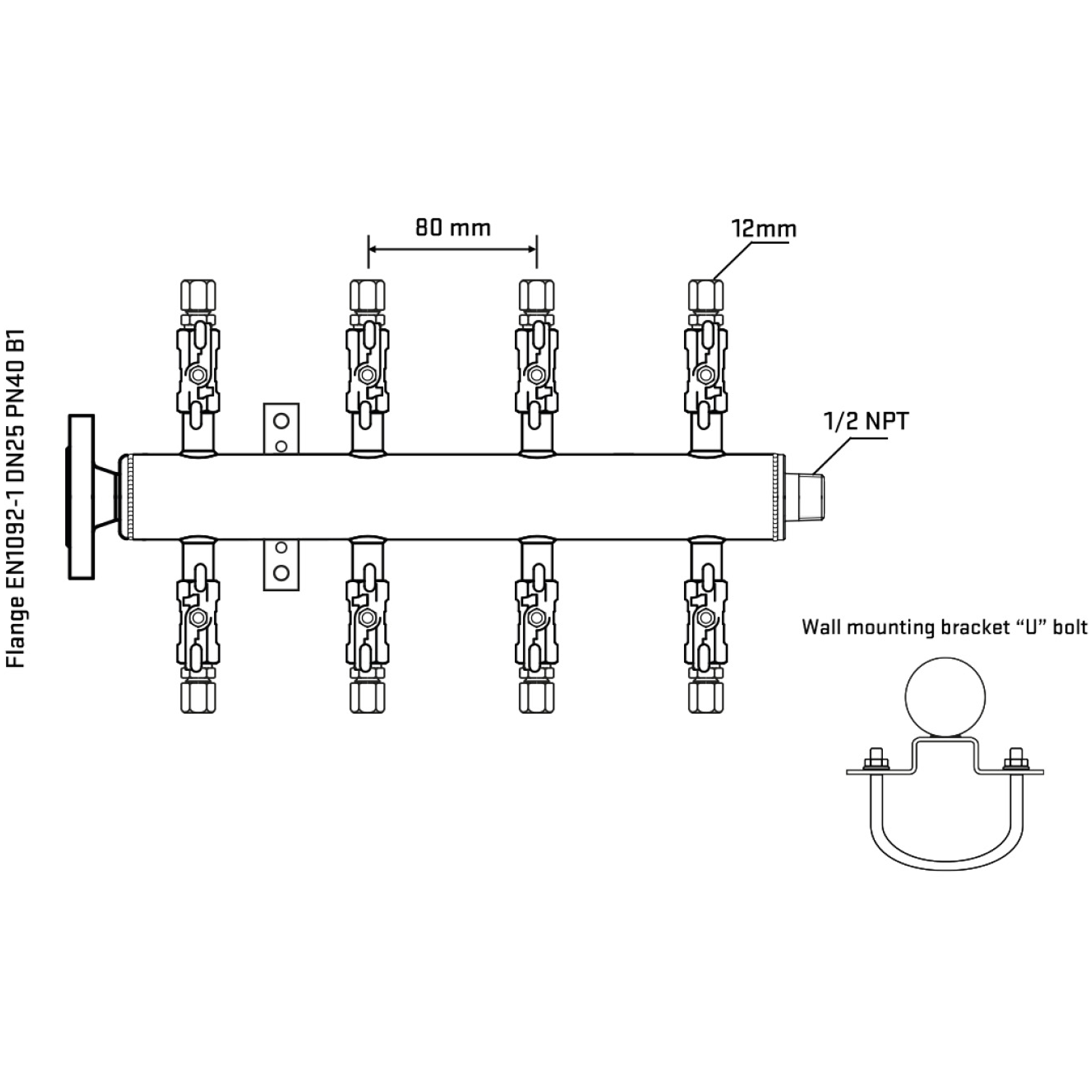 M508A040331 Manifolds Stainless Steel Double Sided