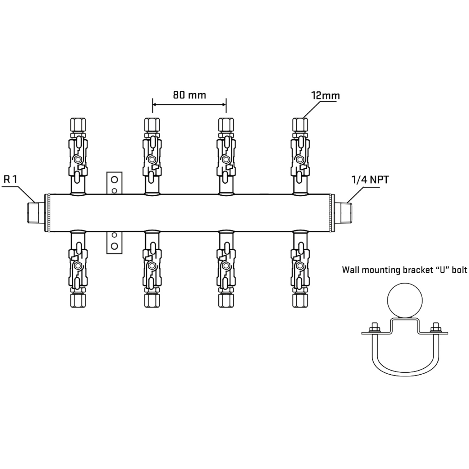 M508A040541 Manifolds Stainless Steel Double Sided