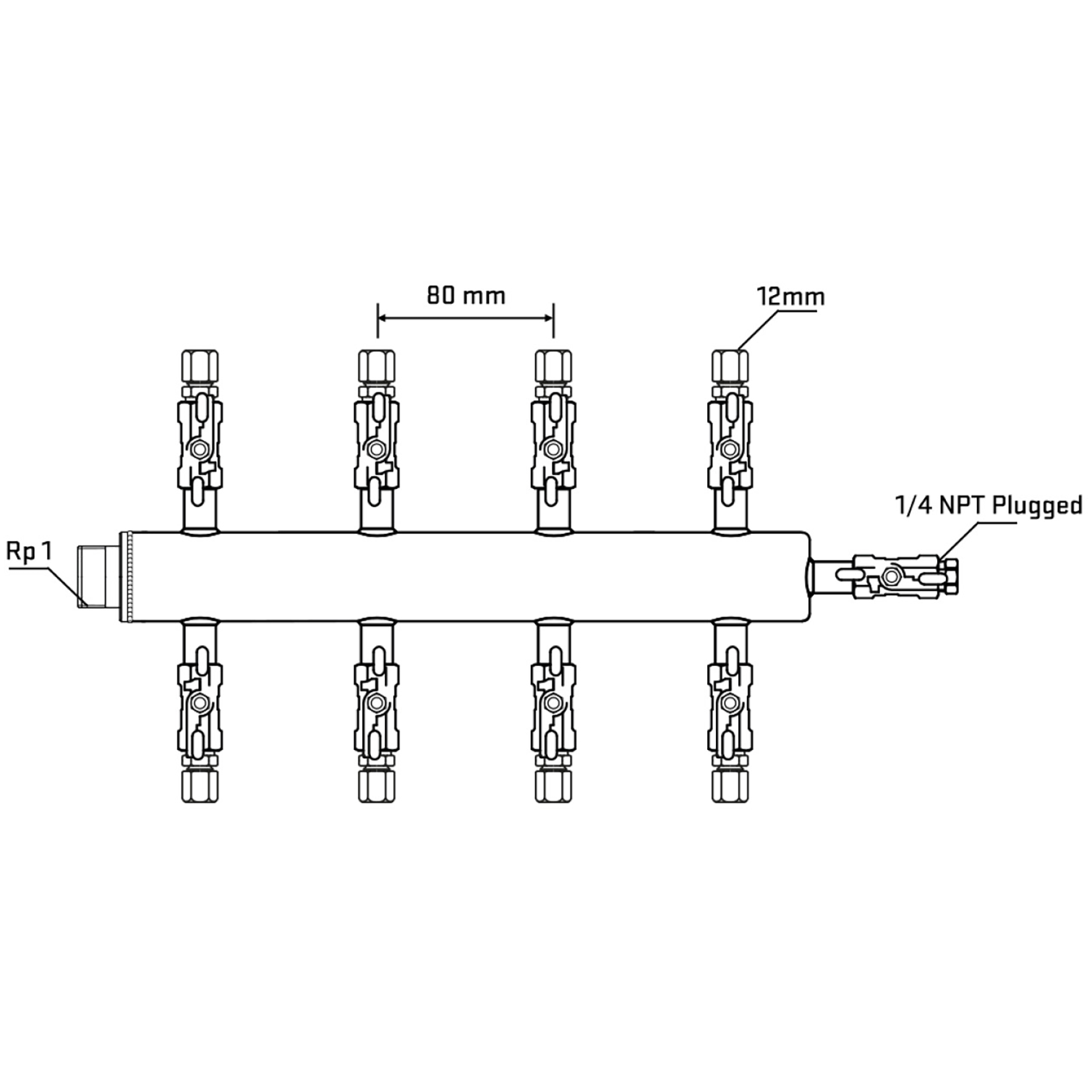 M508A040720 Manifolds Stainless Steel Double Sided