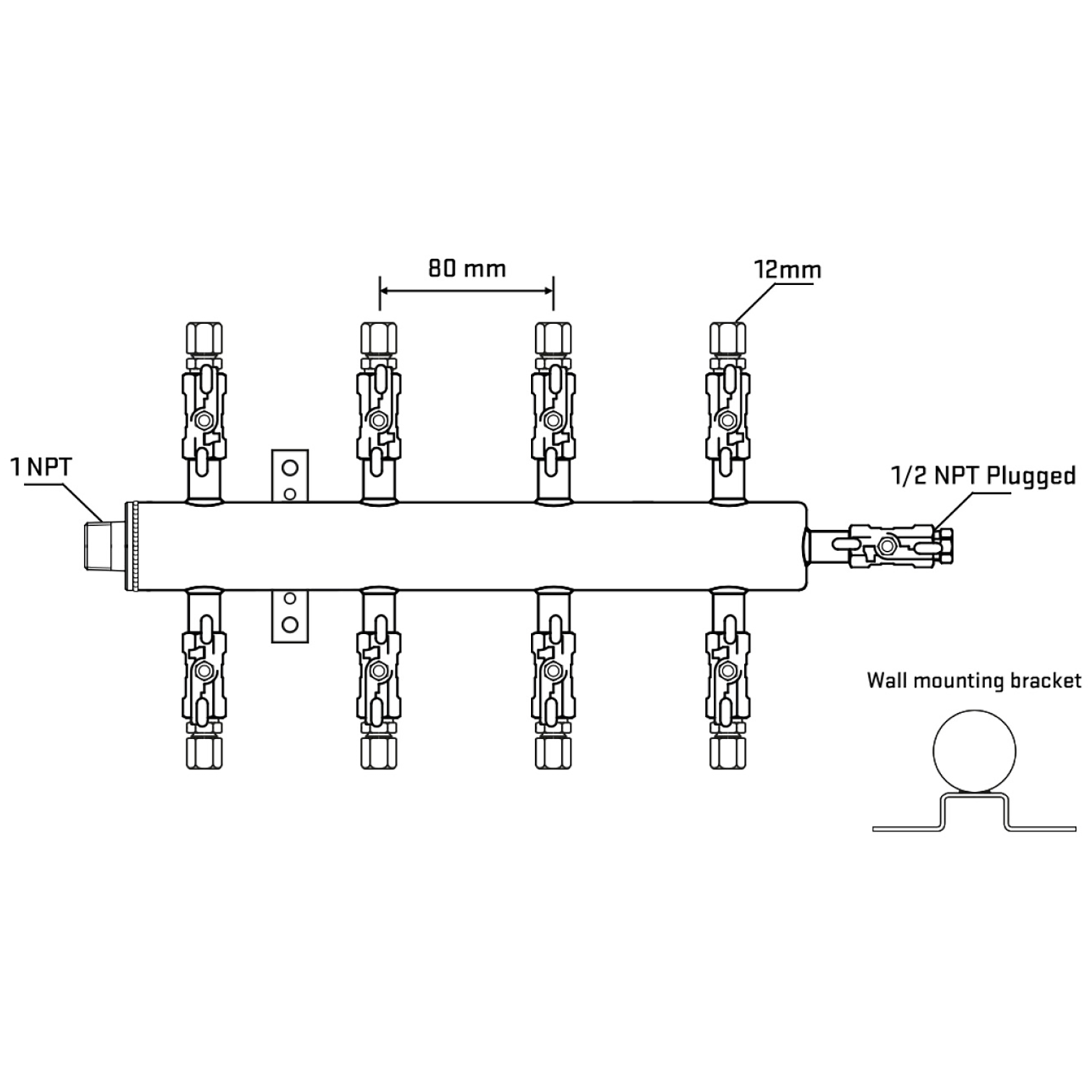 M508A040912 Manifolds Stainless Steel Double Sided