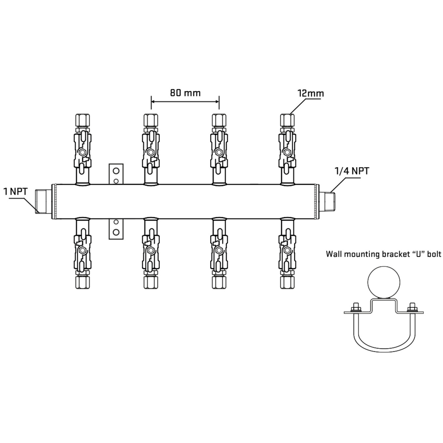 M508A041141 Manifolds Stainless Steel Double Sided
