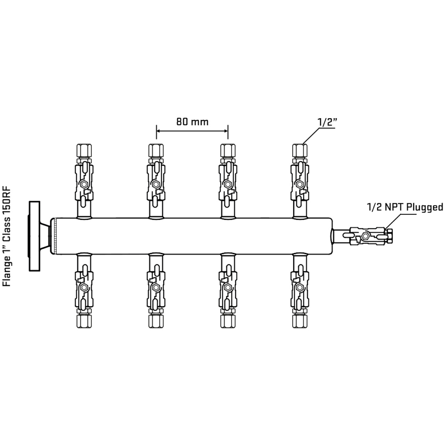 M508A050110 Manifolds Stainless Steel Double Sided