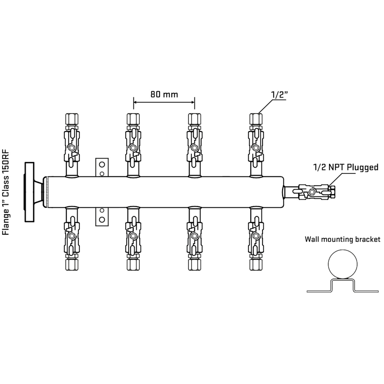 M508A050112 Manifolds Stainless Steel Double Sided