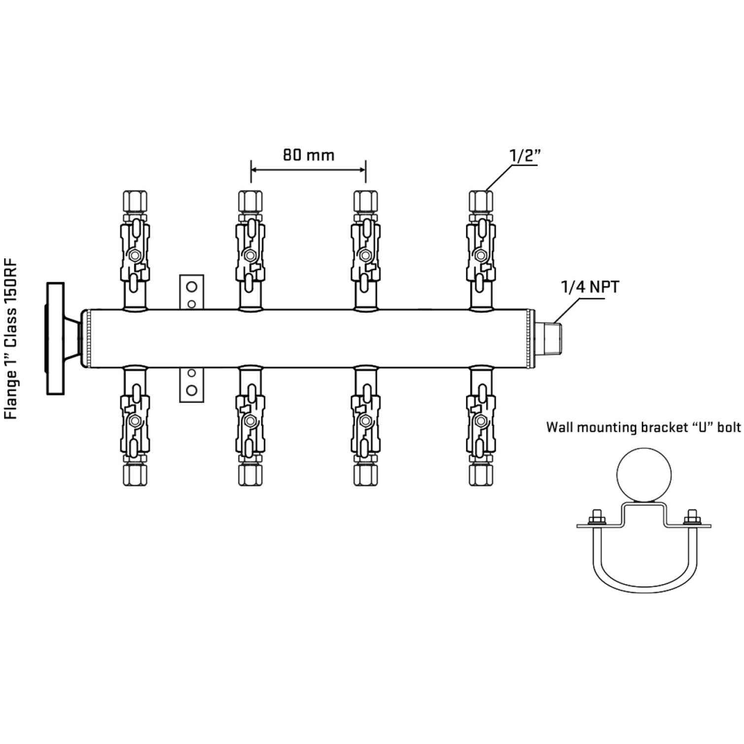 M508A050141 Manifolds Stainless Steel Double Sided