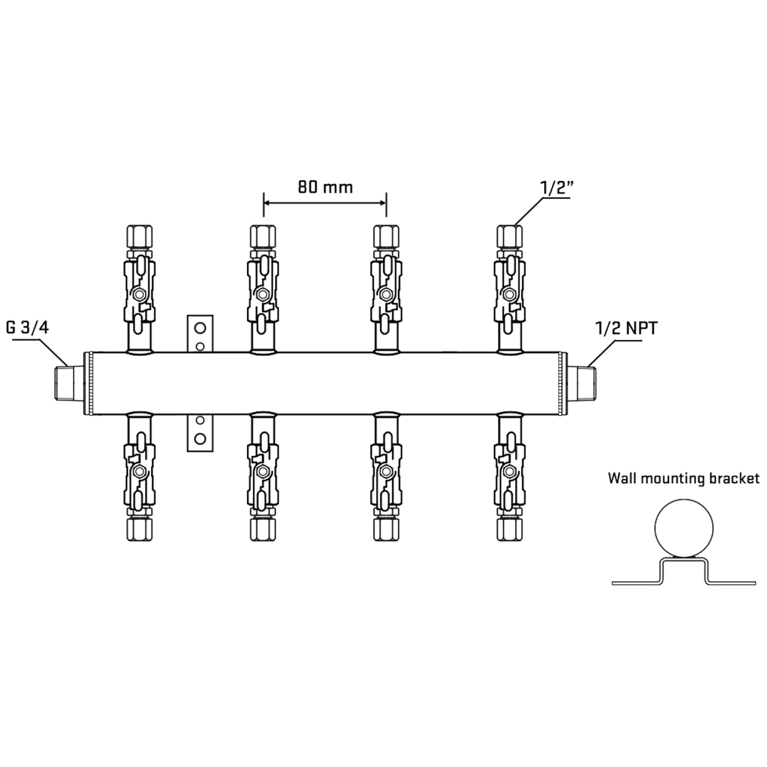 M508A050432 Manifolds Stainless Steel Double Sided