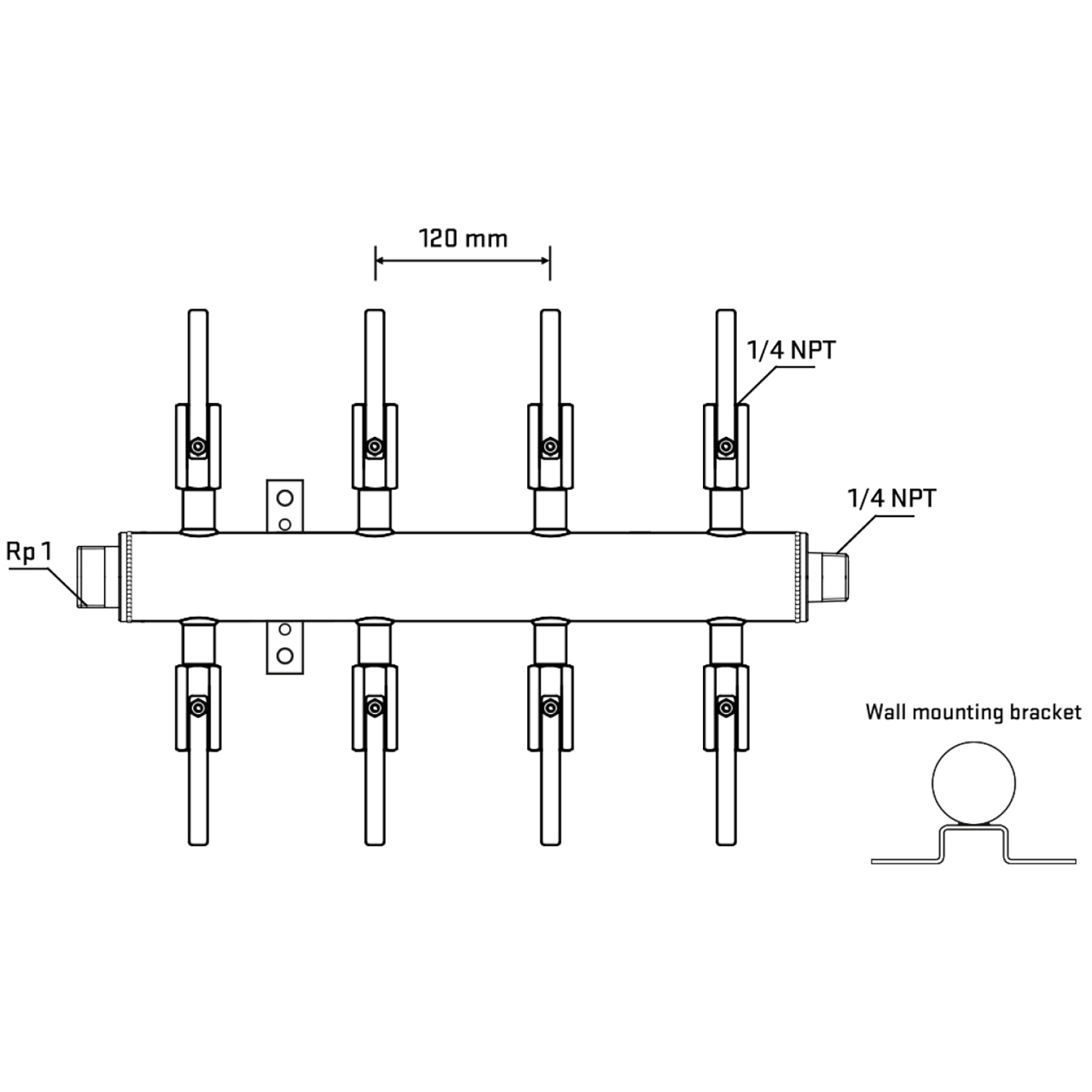 M508B090742 Manifolds Stainless Steel Double Sided