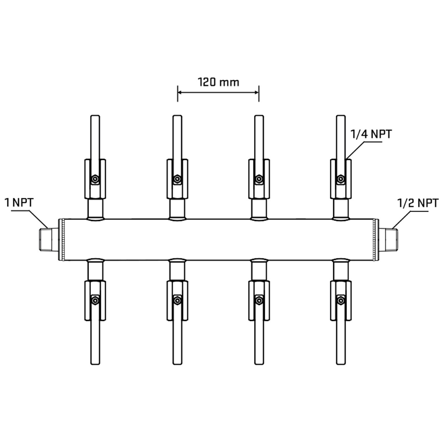 M508B090930 Manifolds Stainless Steel Double Sided