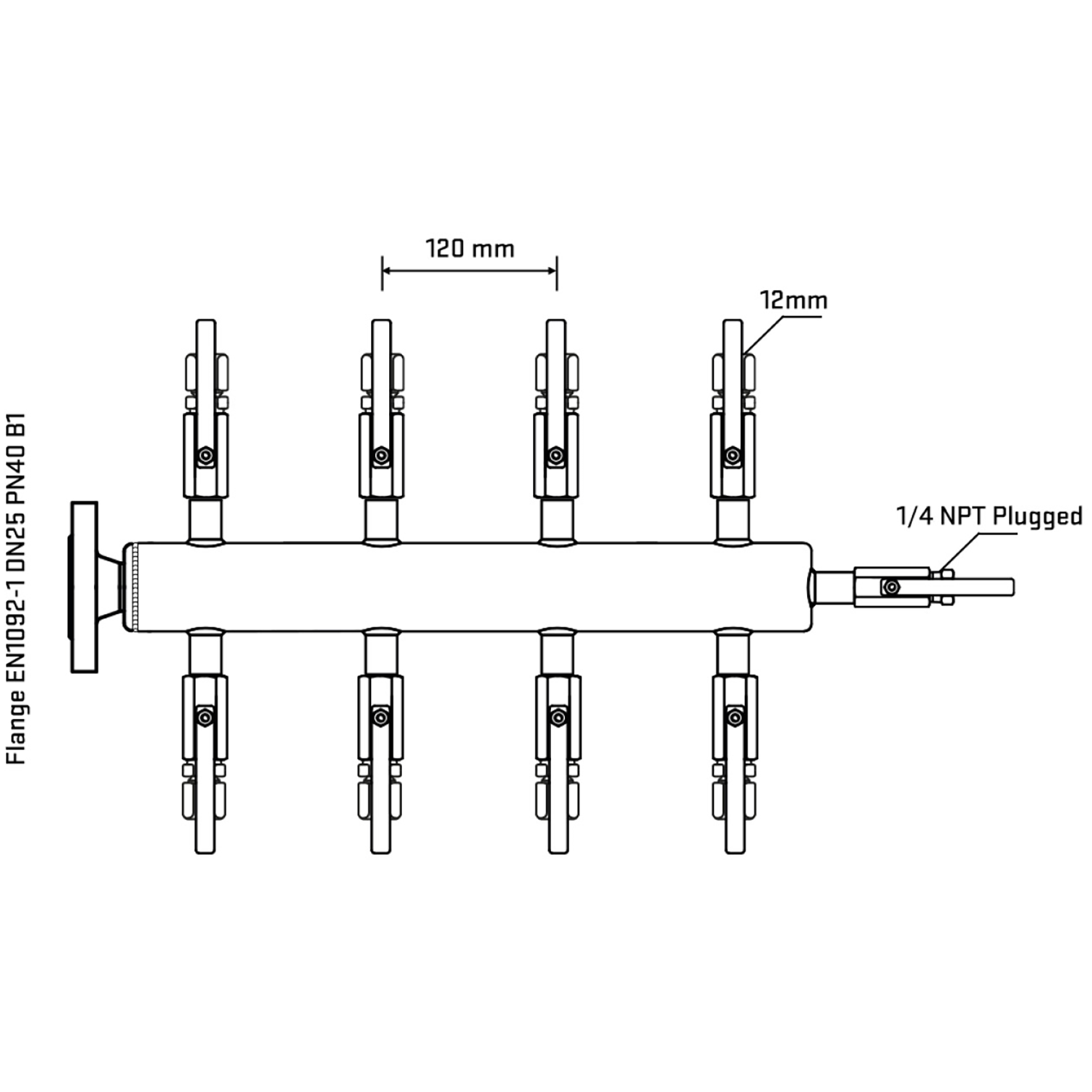 M508B100320 Manifolds Stainless Steel Double Sided