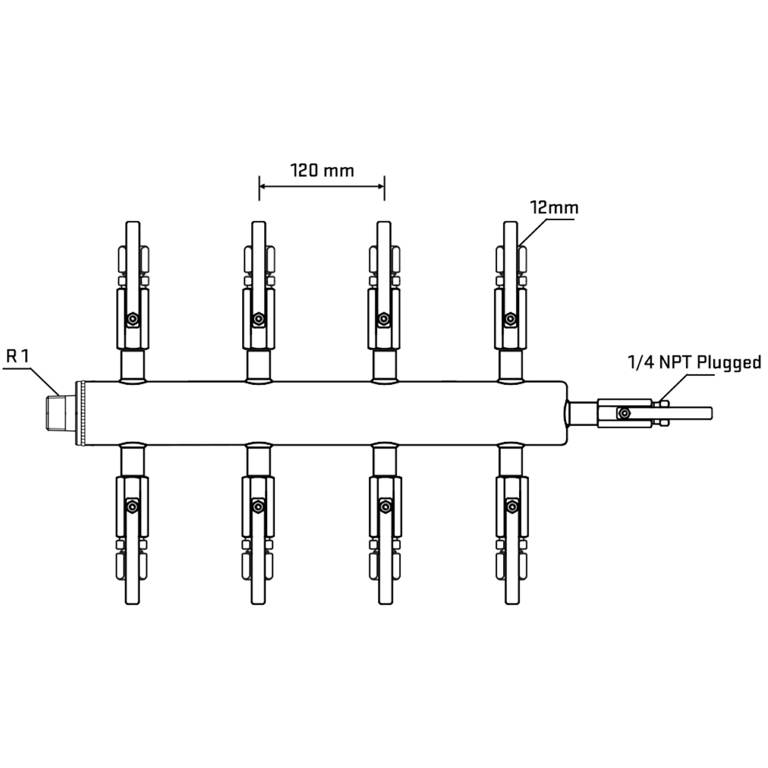 M508B100520 Manifolds Stainless Steel Double Sided