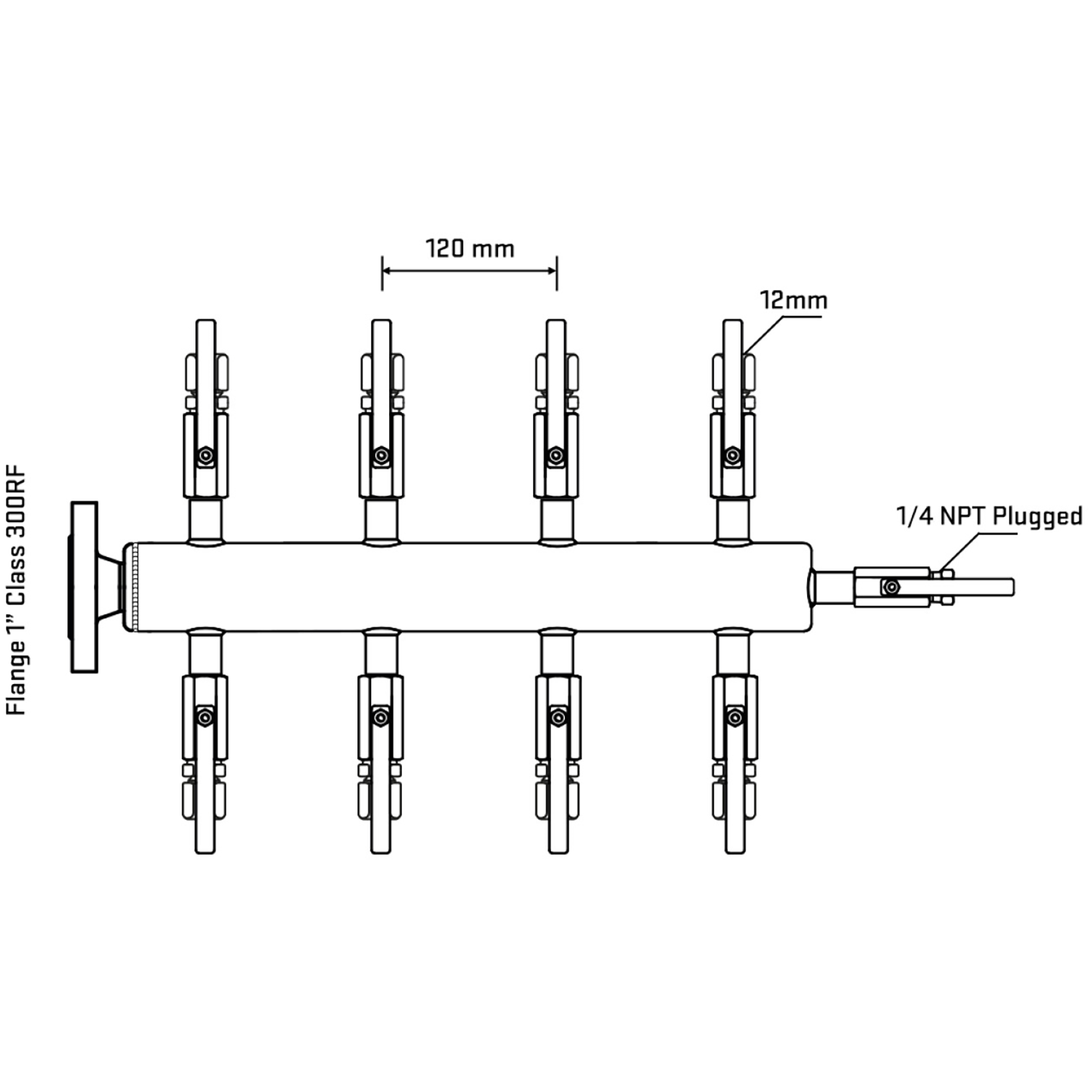 M508B110220 Manifolds Stainless Steel Double Sided