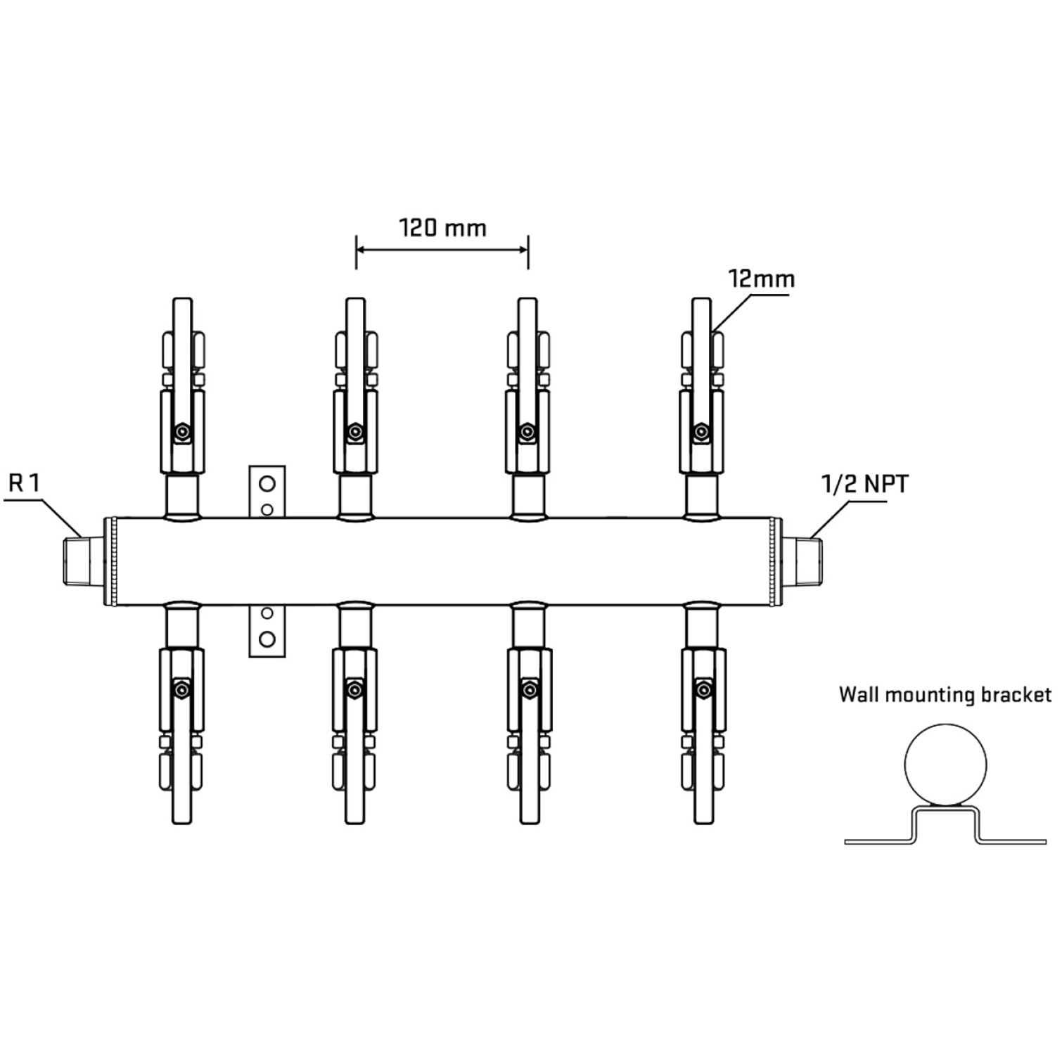 M508B110532 Manifolds Stainless Steel Double Sided