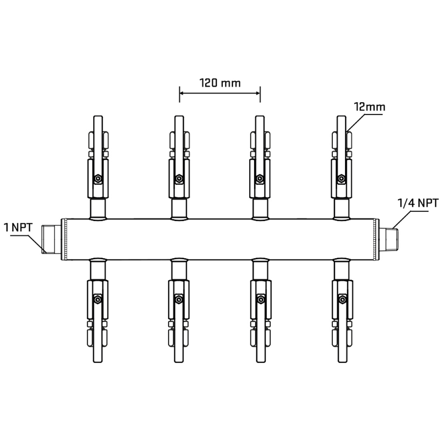 M508B111140 Manifolds Stainless Steel Double Sided