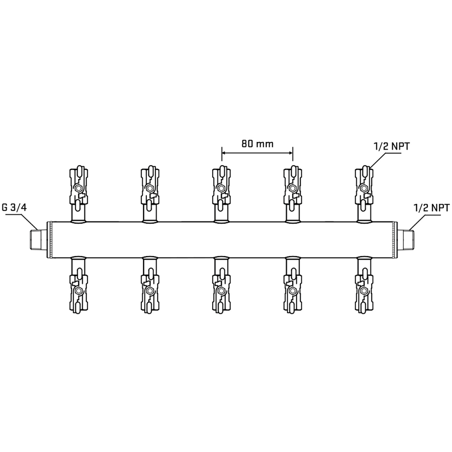 M510A010430 Manifolds Stainless Steel Double Sided