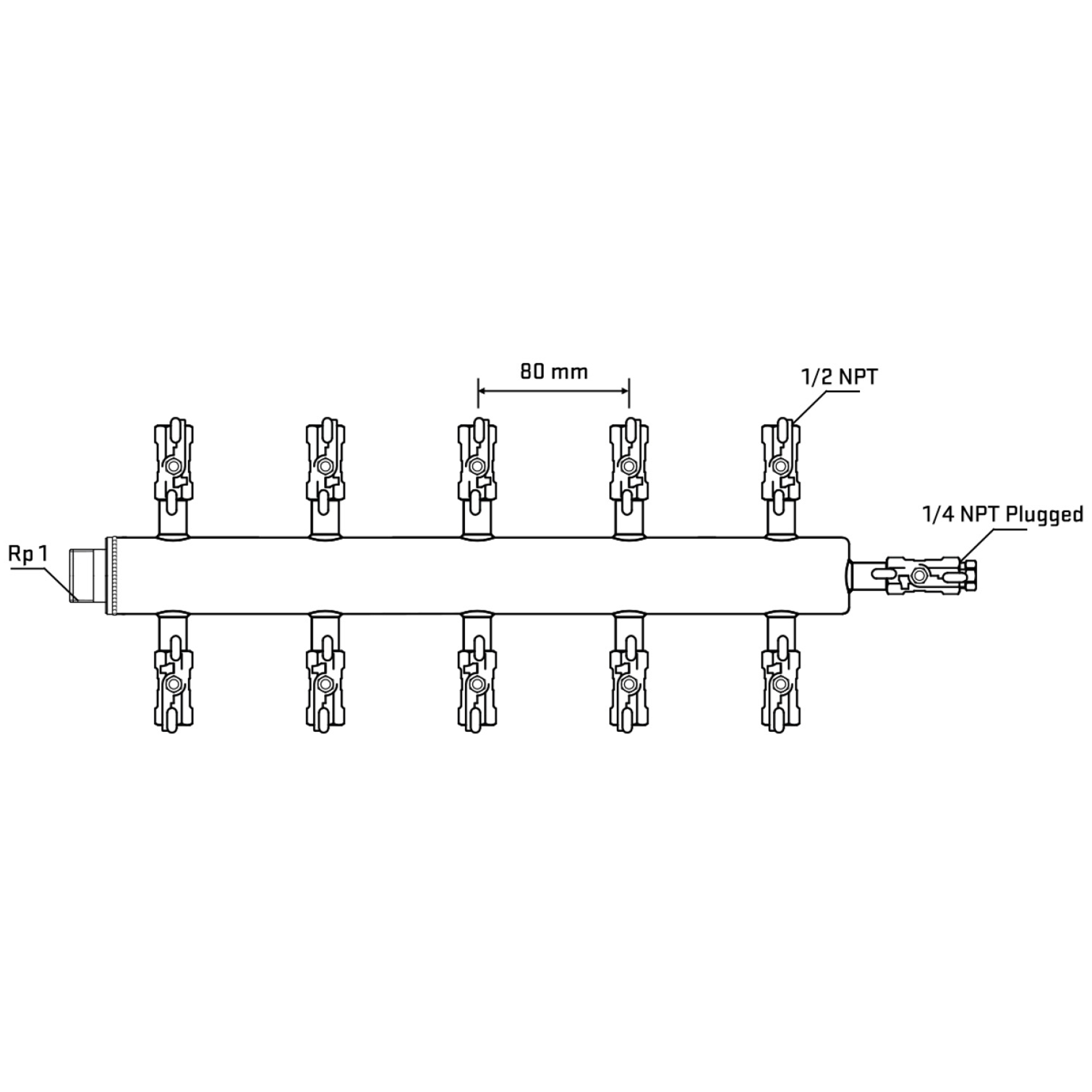 M510A010720 Manifolds Stainless Steel Double Sided