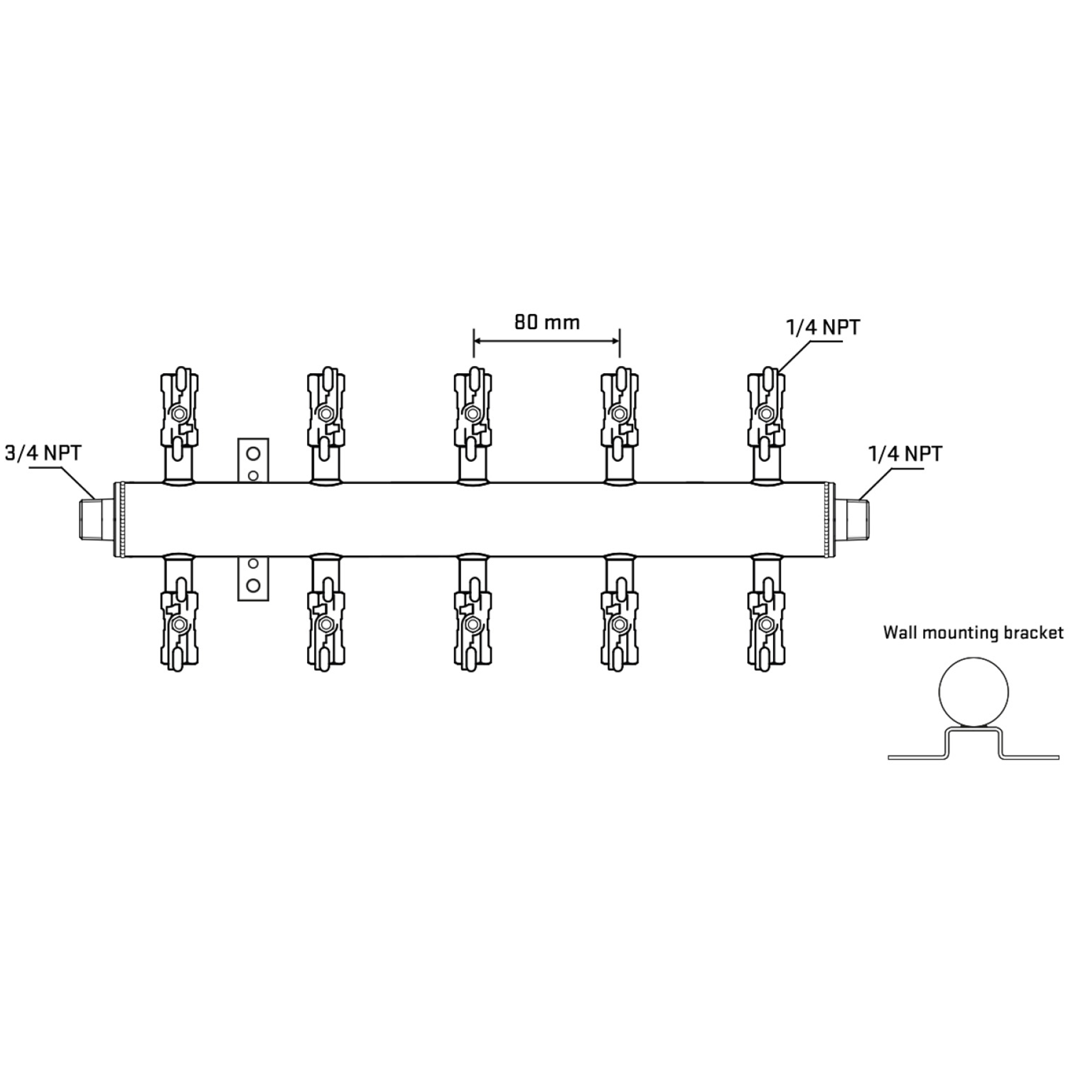 M510A020842 Manifolds Stainless Steel Double Sided