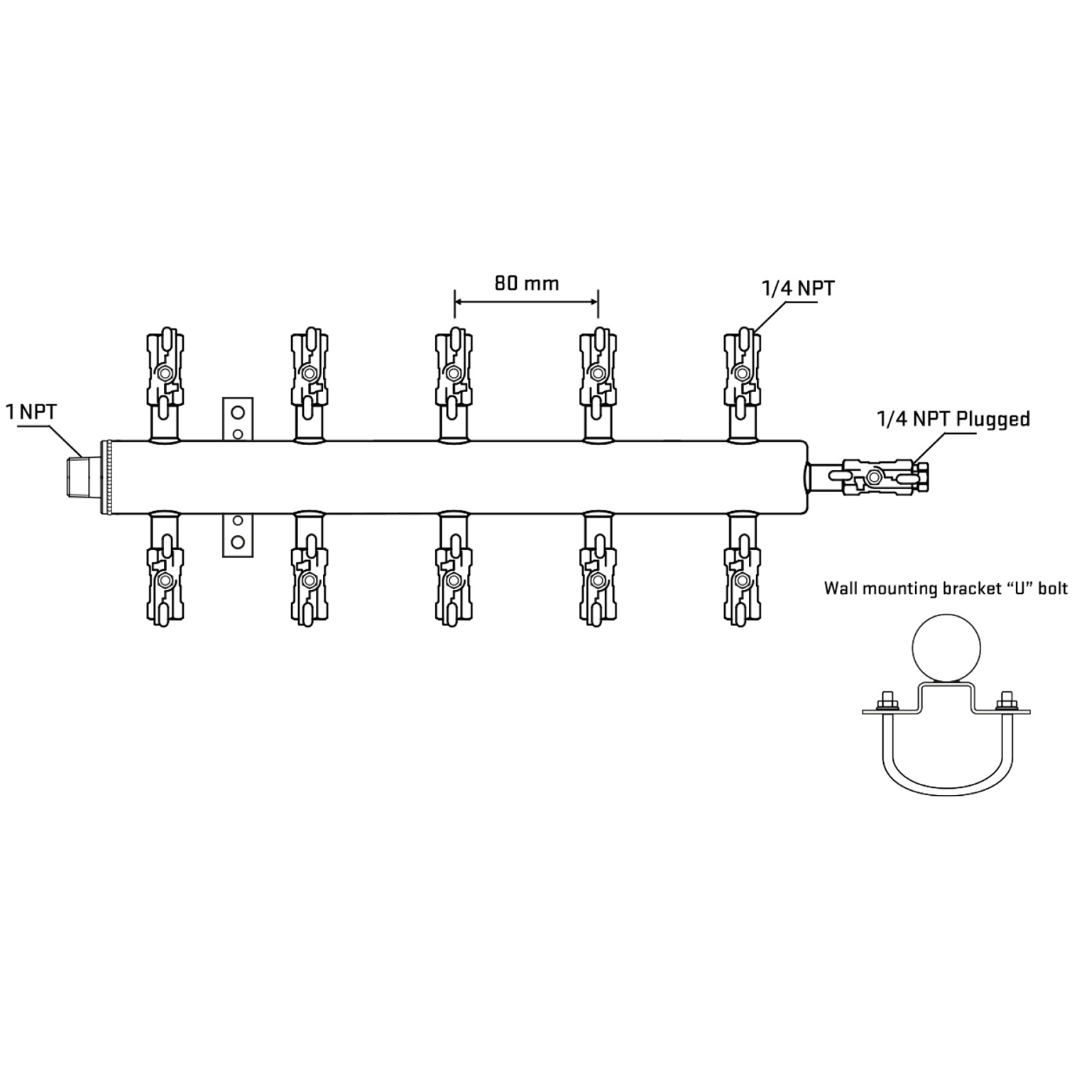 M510A020921 Manifolds Stainless Steel Double Sided