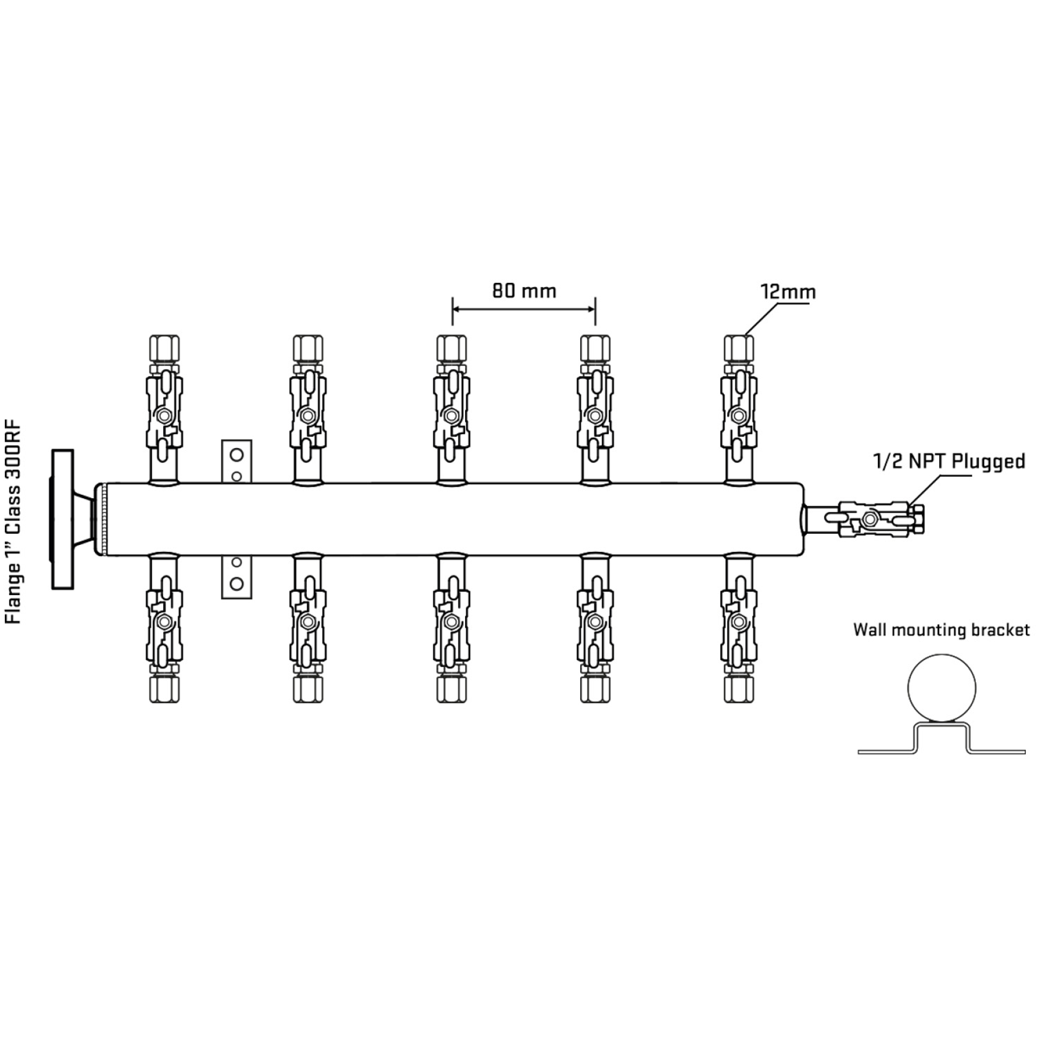 M510A030212 Manifolds Stainless Steel Double Sided