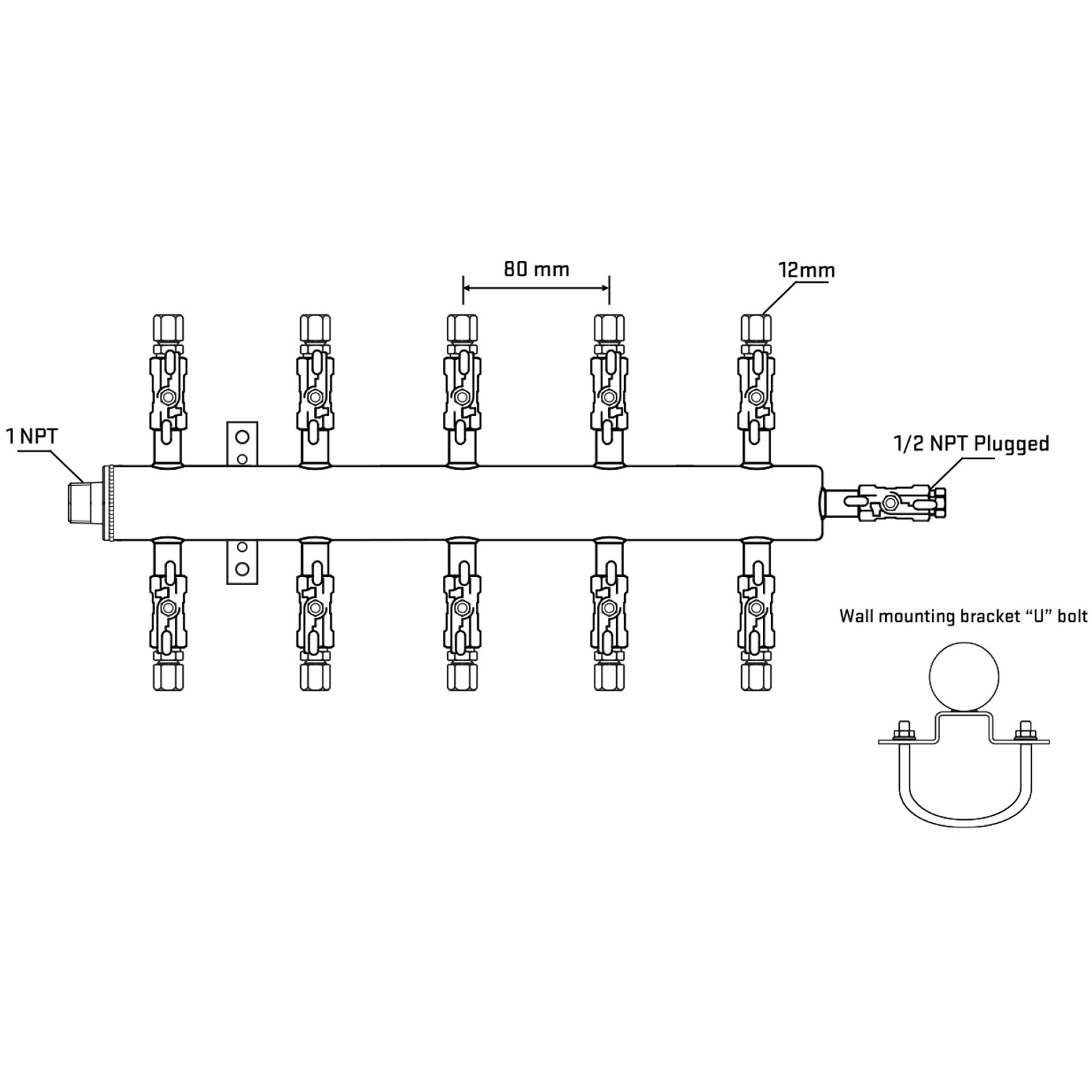 M510A030911 Manifolds Stainless Steel Double Sided