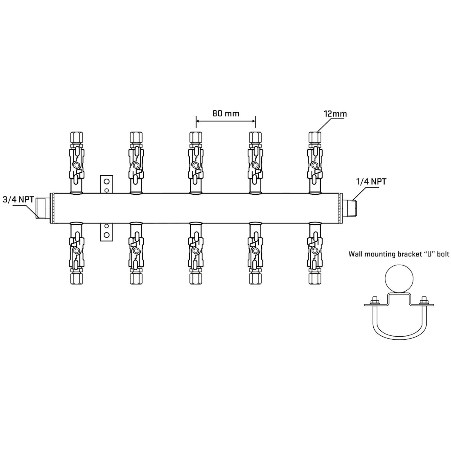 M510A031041 Manifolds Stainless Steel Double Sided