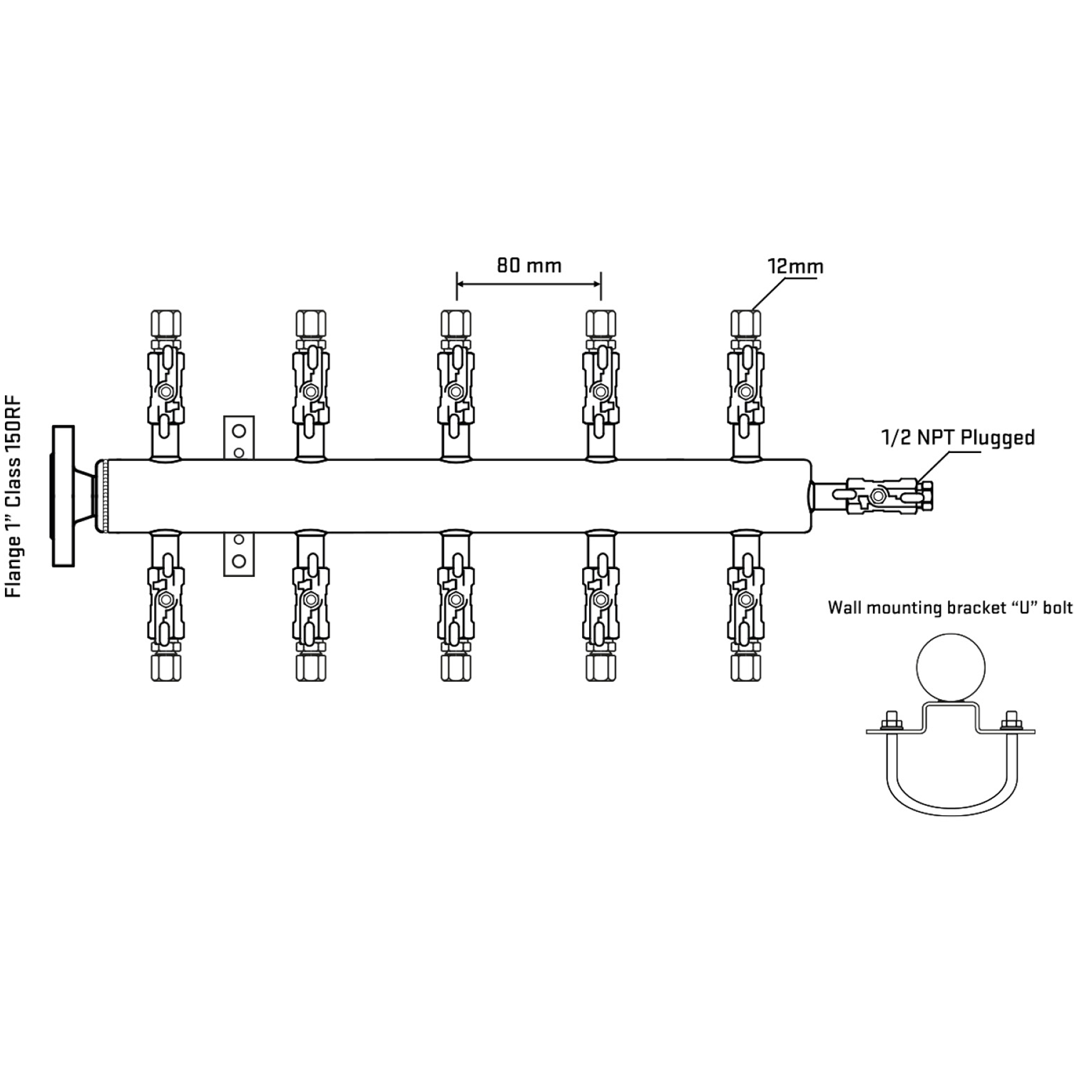 M510A040111 Manifolds Stainless Steel Double Sided