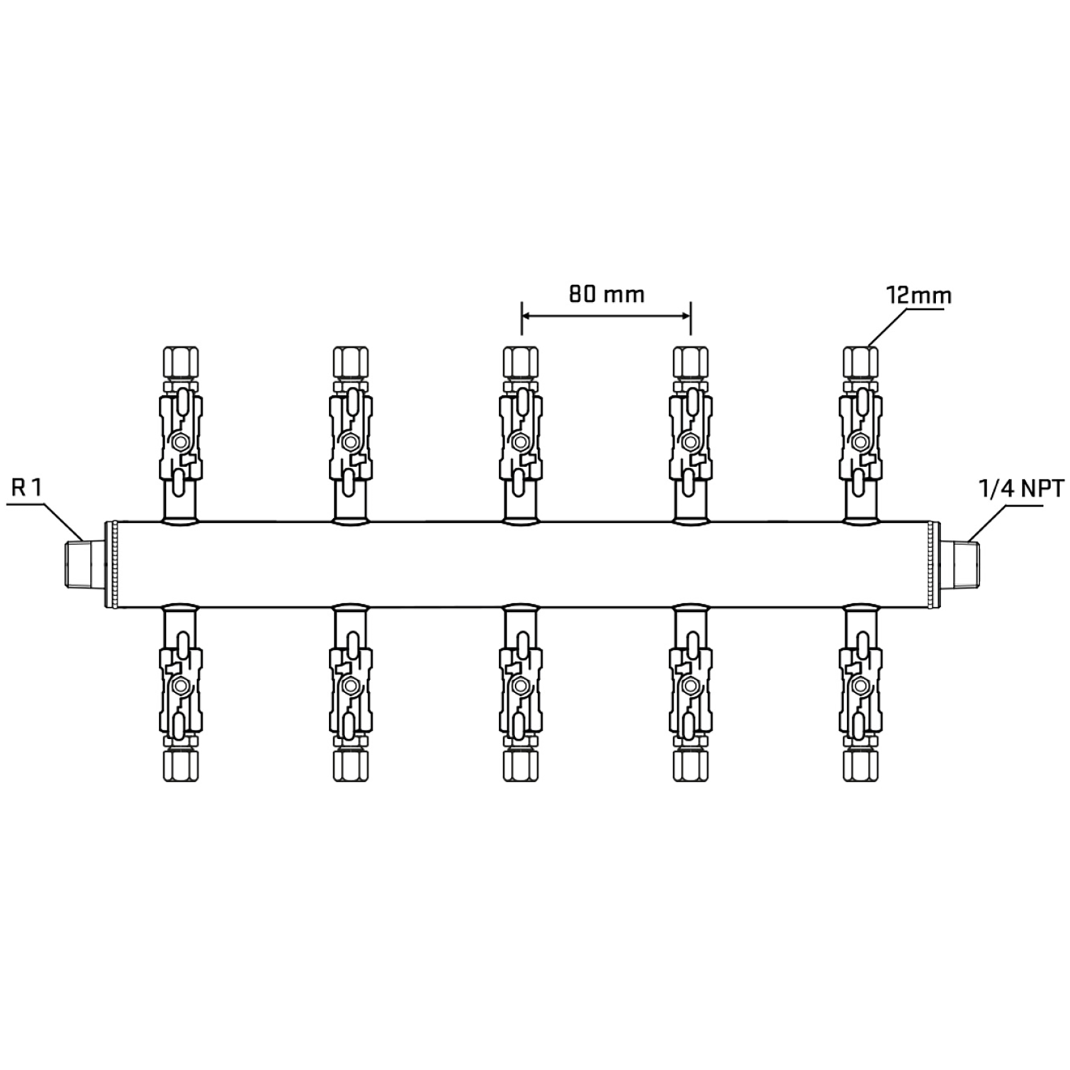 M510A040540 Manifolds Stainless Steel Double Sided