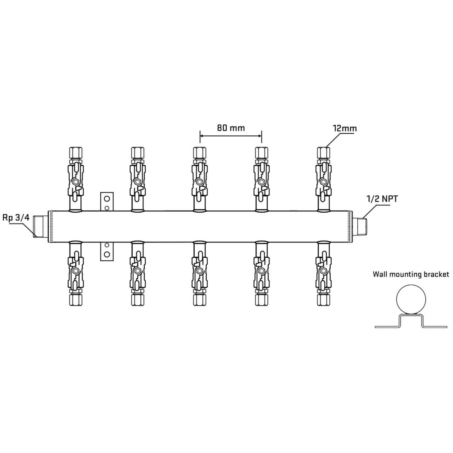 M510A040632 Manifolds Stainless Steel Double Sided