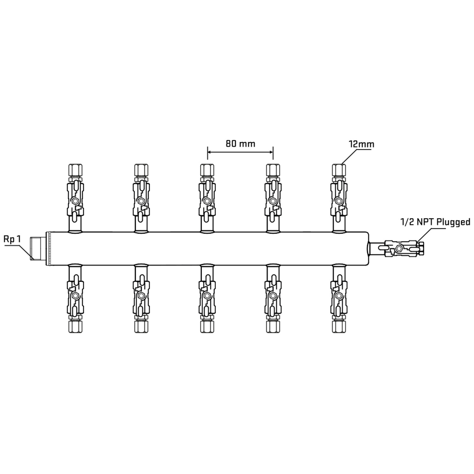 M510A040710 Manifolds Stainless Steel Double Sided