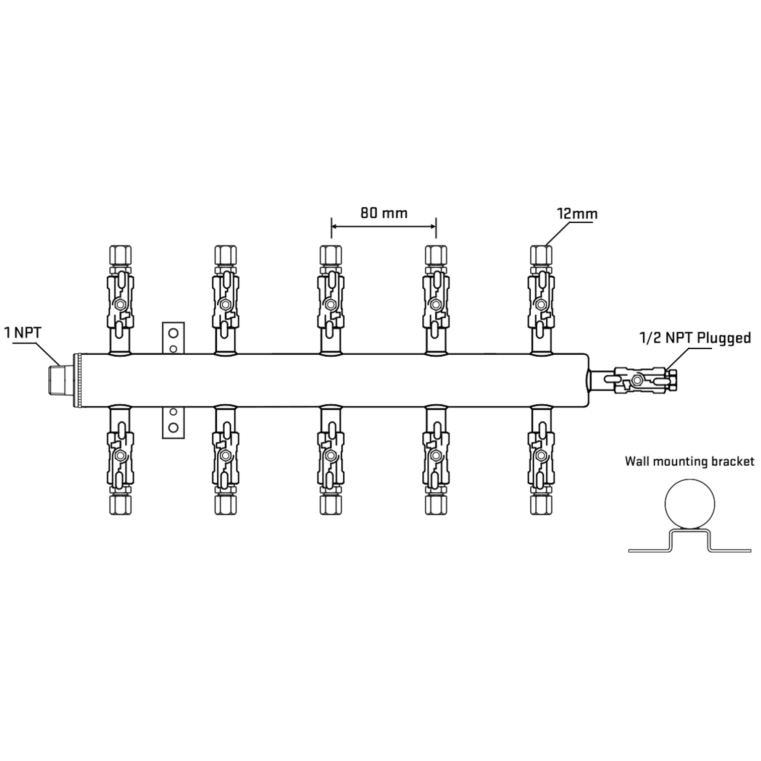 M510A040912 Manifolds Stainless Steel Double Sided