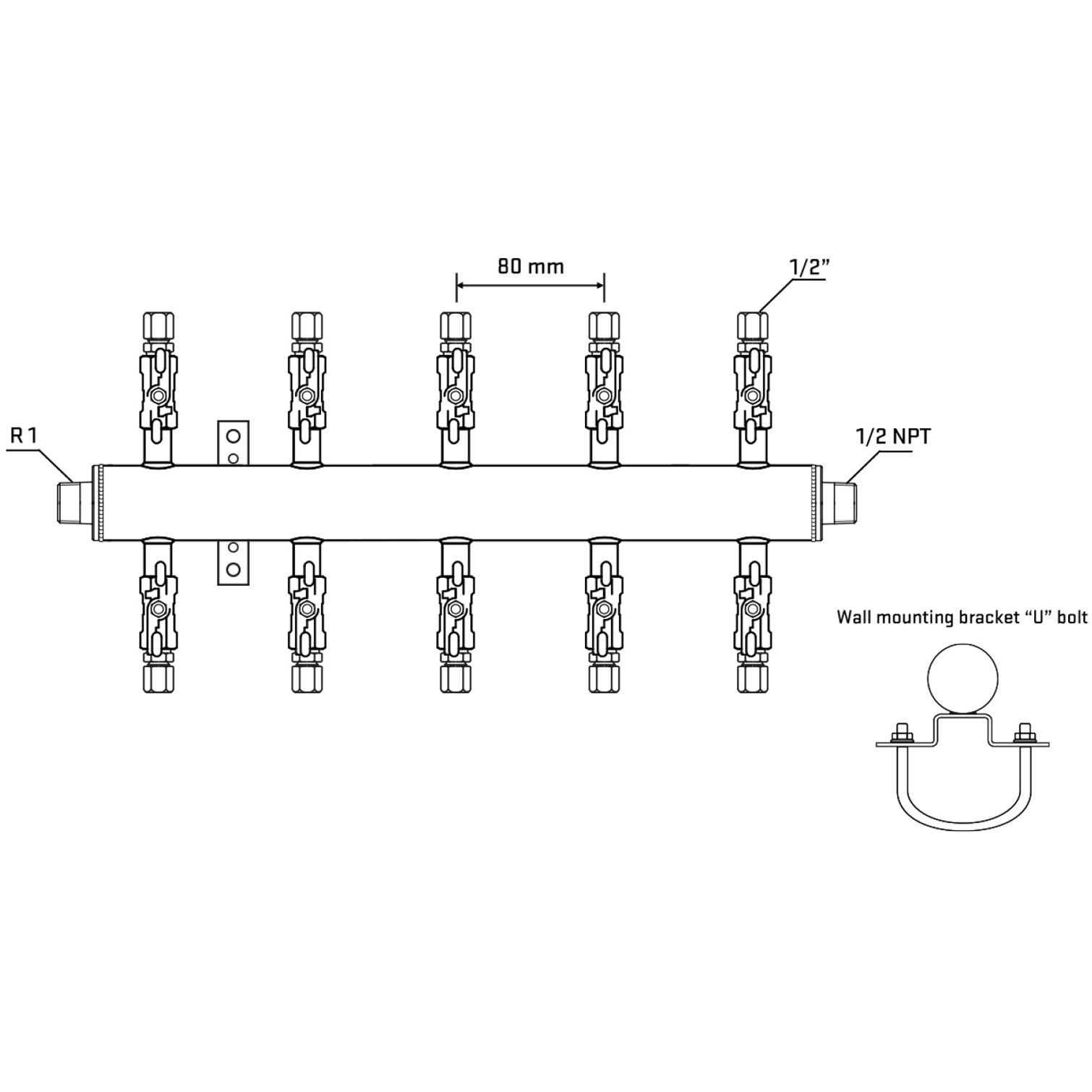 M510A050531 Manifolds Stainless Steel Double Sided