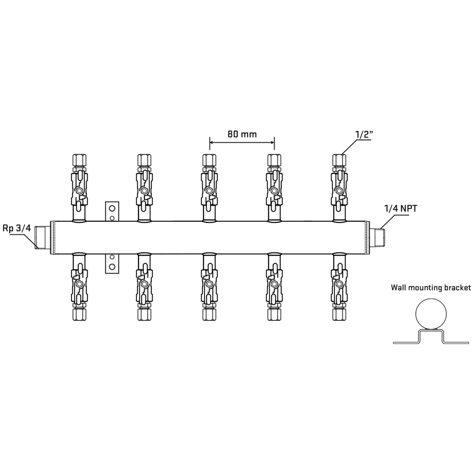 M510A050642 Manifolds Stainless Steel Double Sided