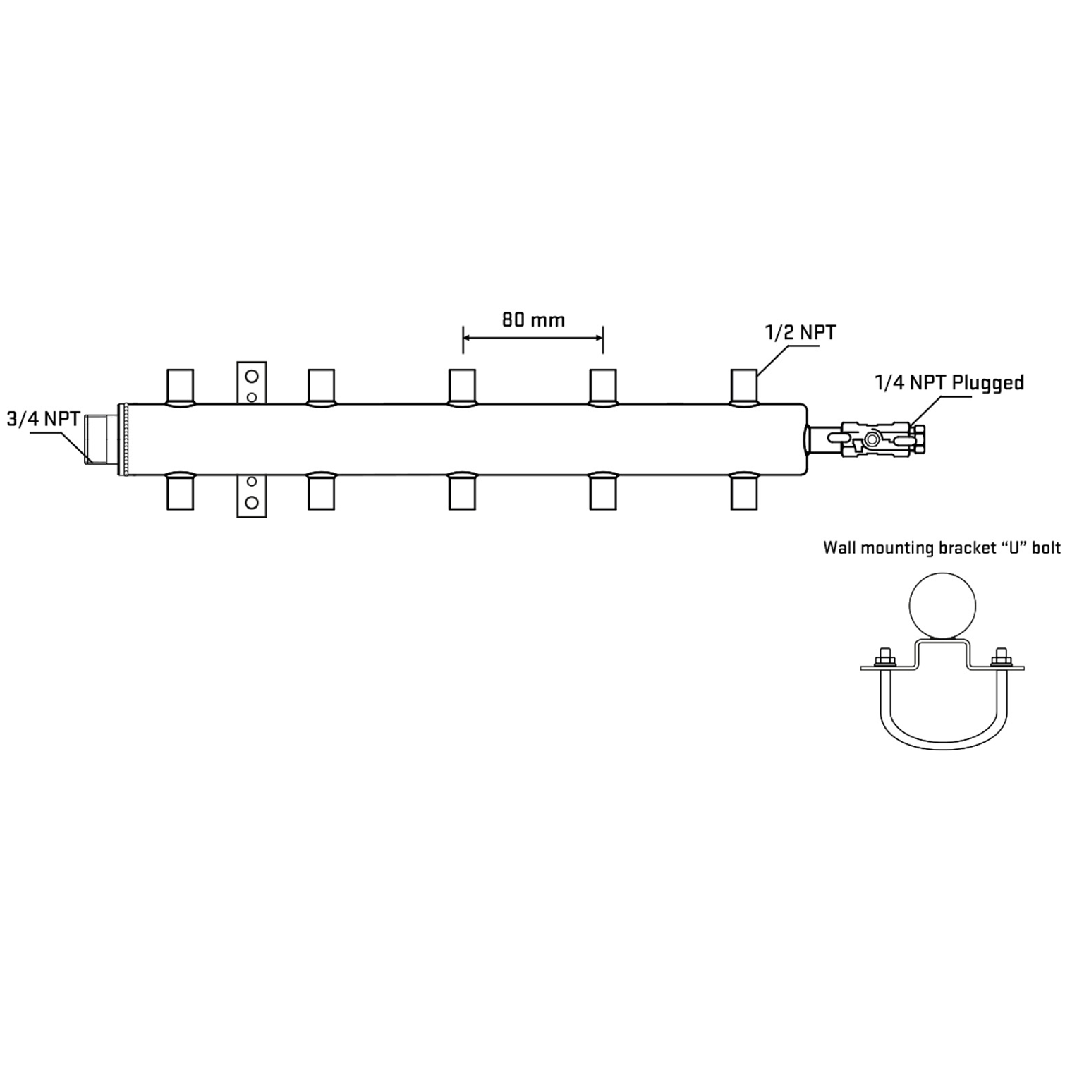 M510A061021 Manifolds Stainless Steel Double Sided