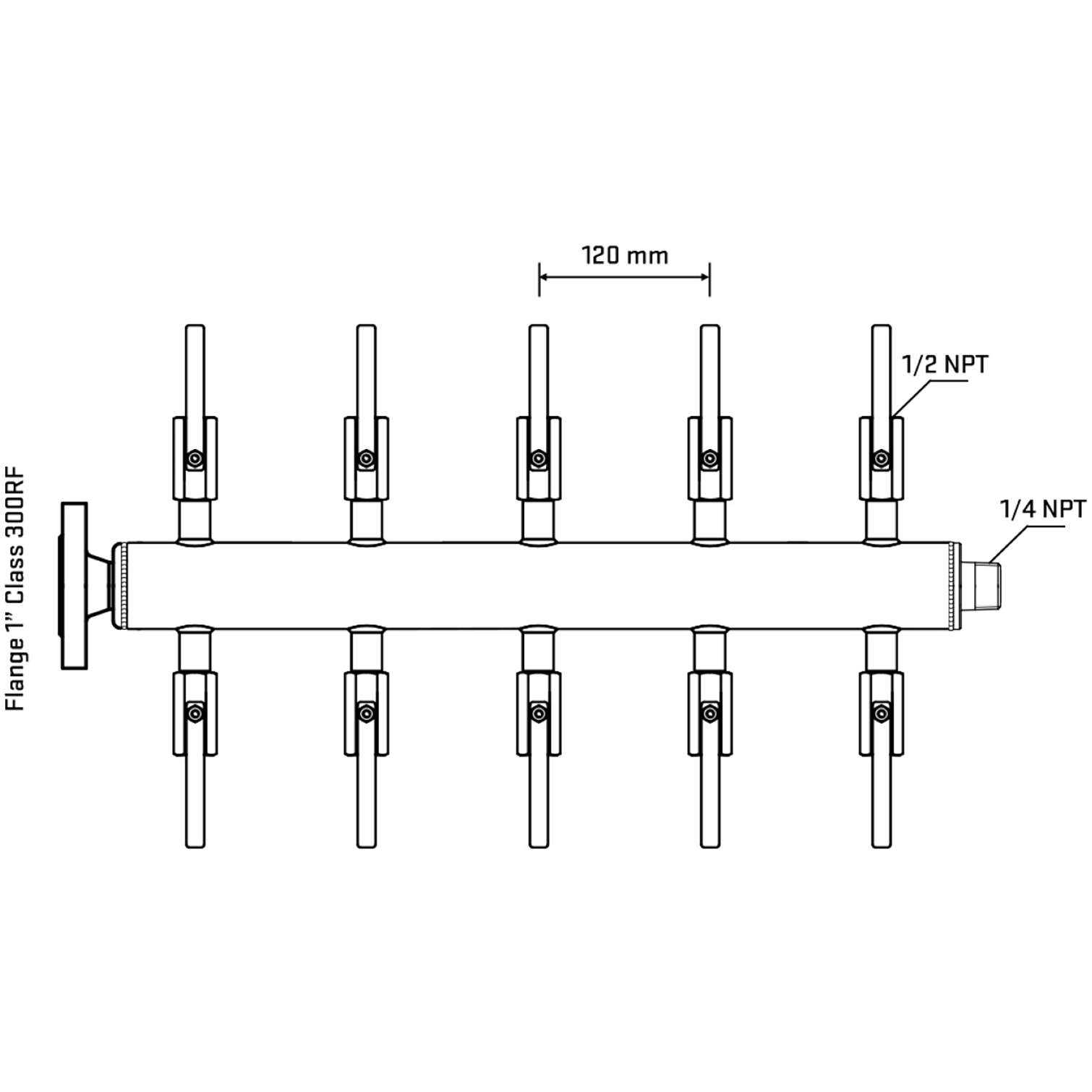 M510B080240 Manifolds Stainless Steel Double Sided